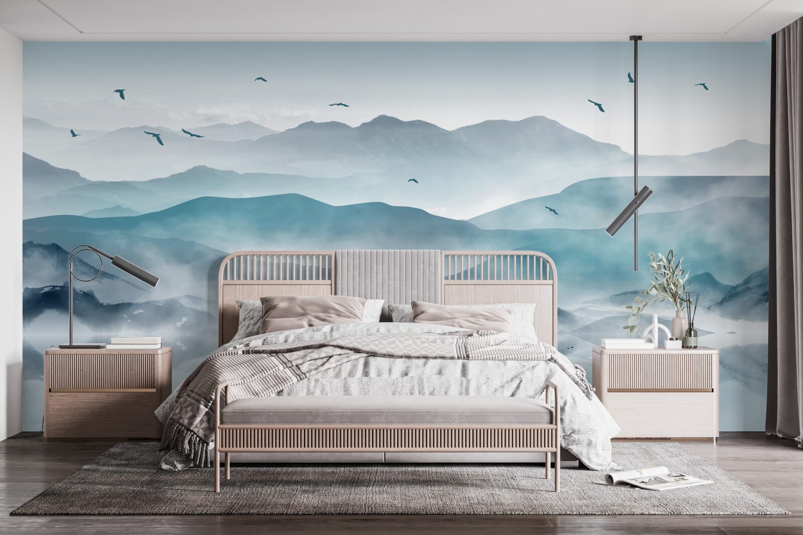 Fototapeta krawędź mgły opada na powierzchnię wody