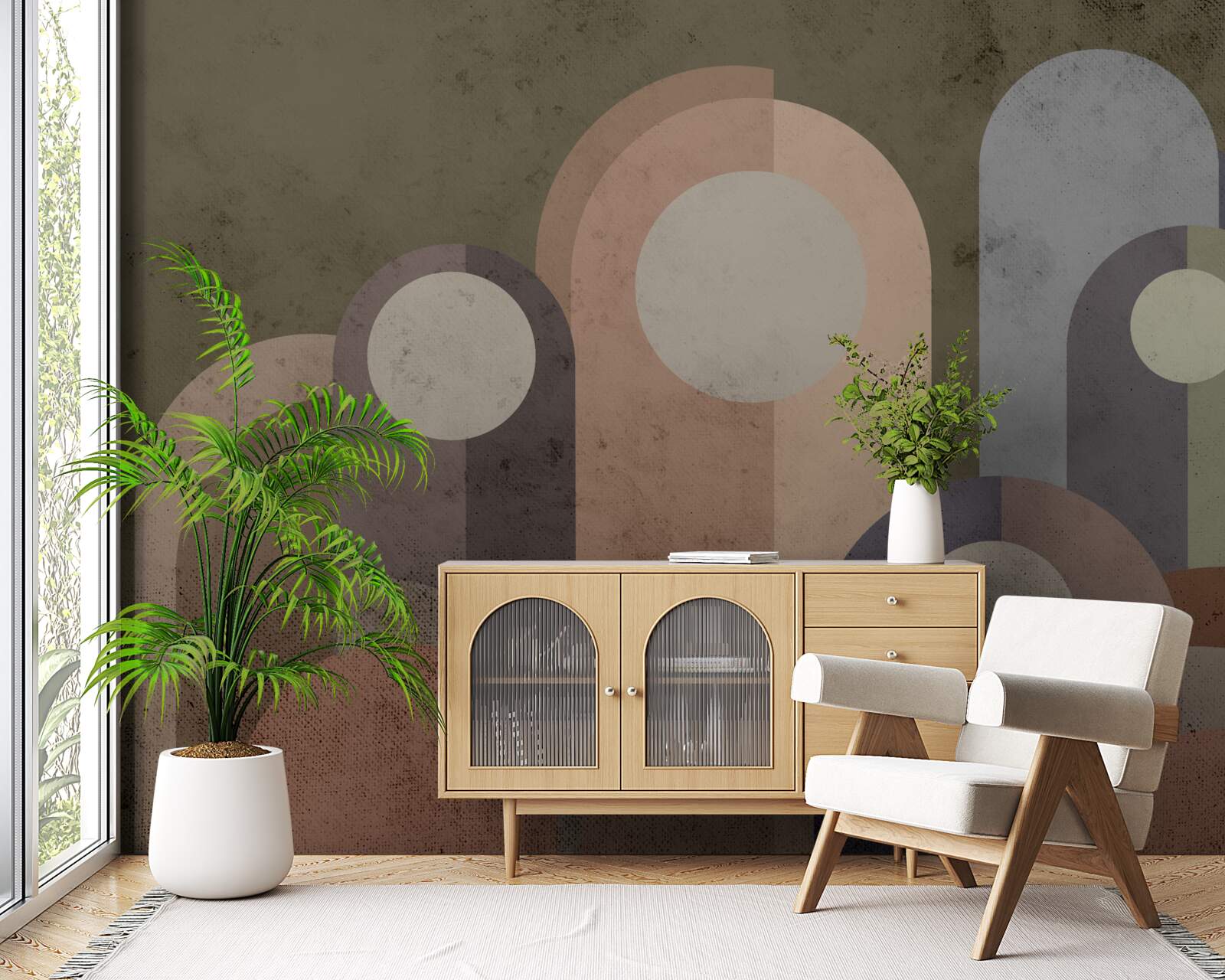 Fototapeta abstrakcyjny obraz roślin wodnych z farbami