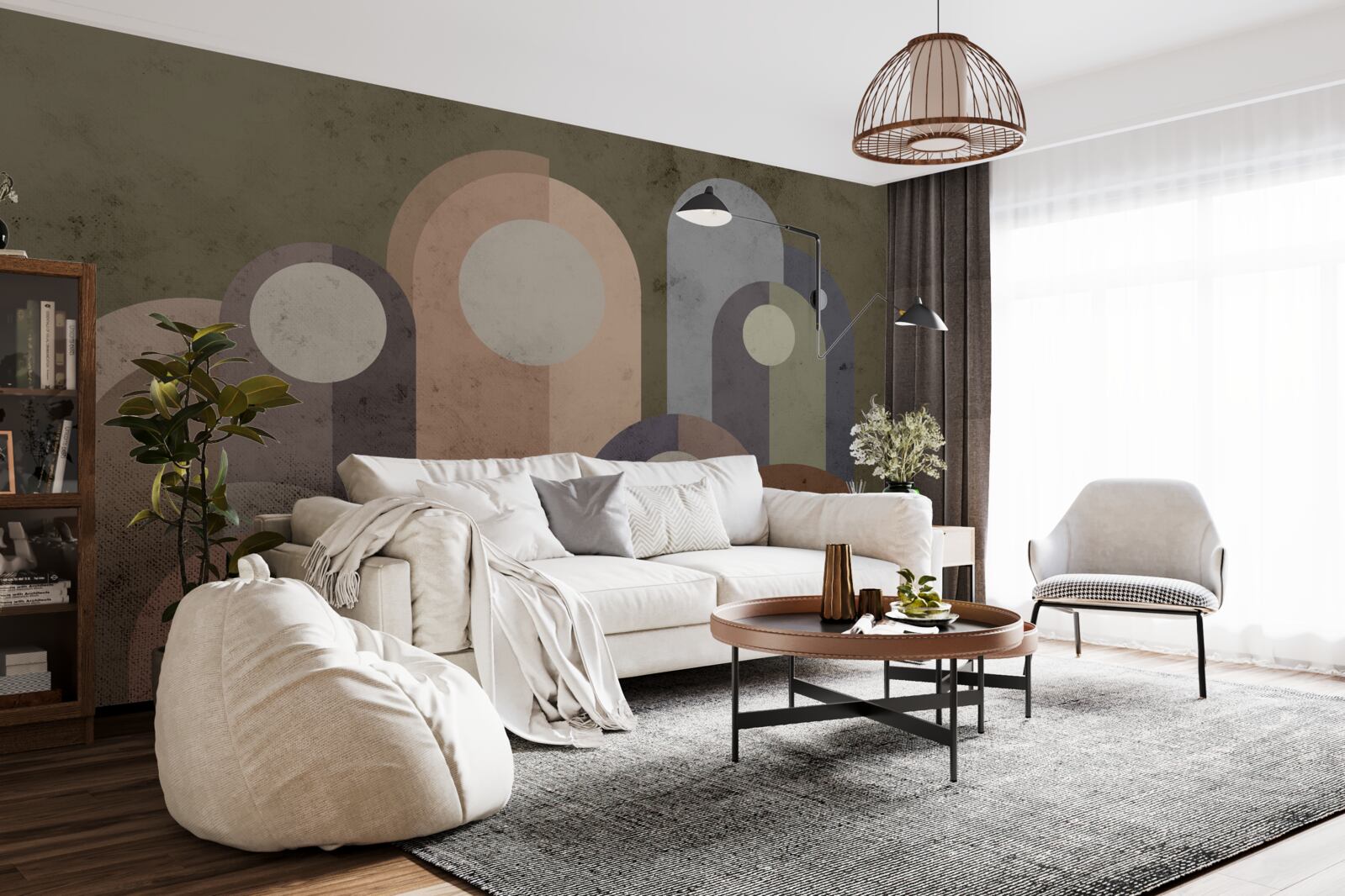 Fototapeta abstrakcyjny obraz roślin wodnych z farbami