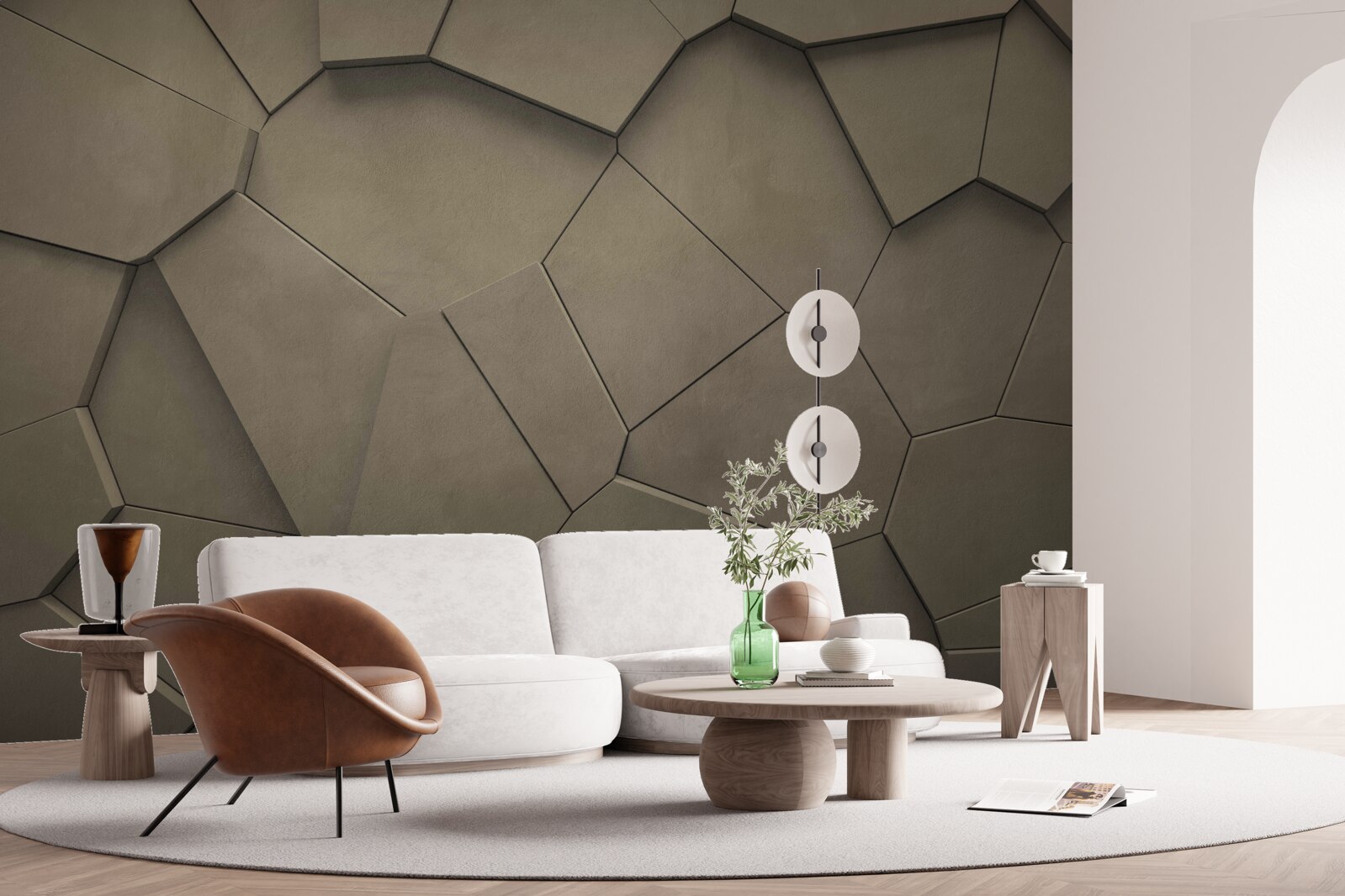 Fototapeta Ściana składająca się z kamieni o różnych kształtach