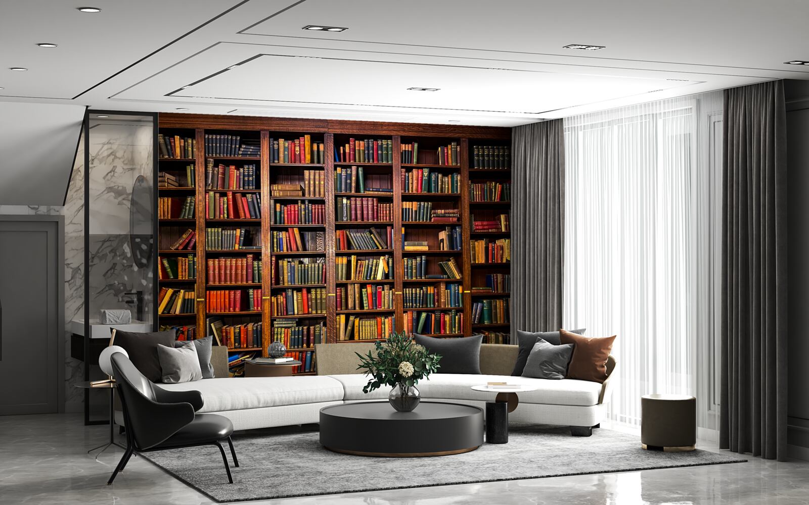 Fototapeta bogata biblioteka z książkami