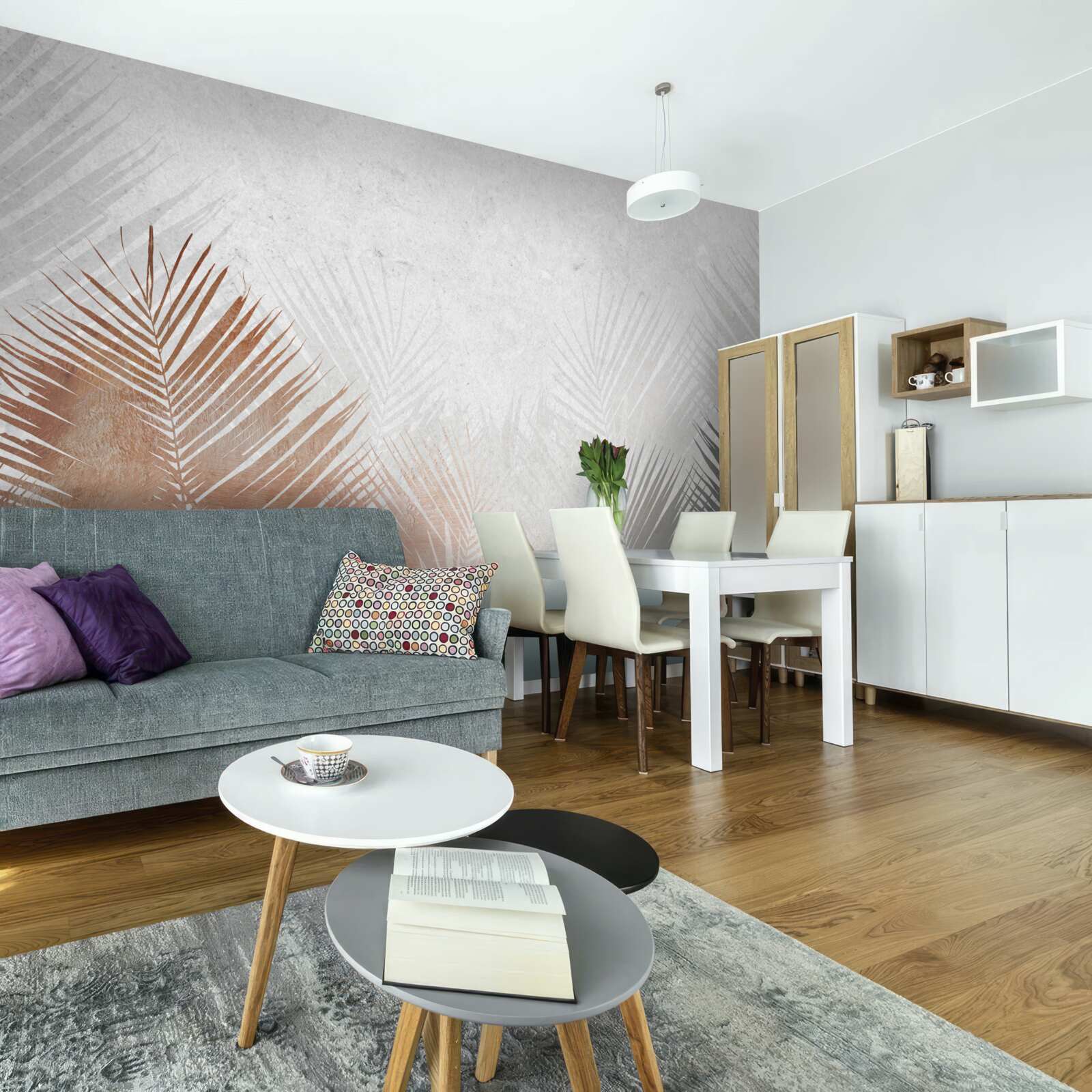 Fototapeta jesienna abstrakcja w zamglonym lesie