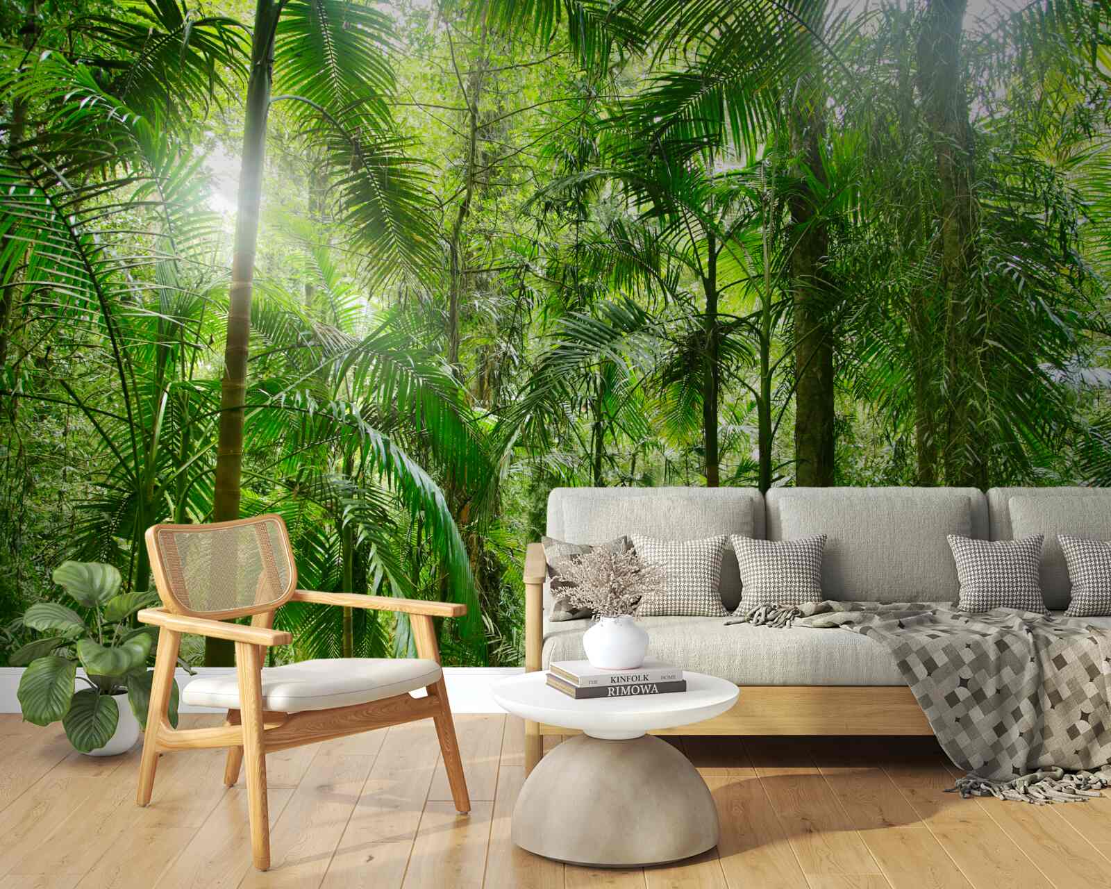 Fototapeta bujna roślinność na zalesionym terenie