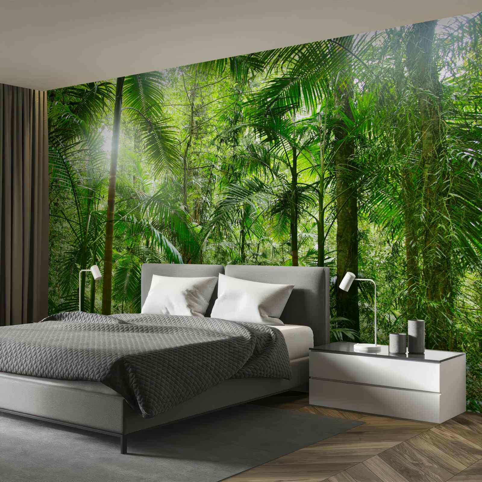 Fototapeta bujna roślinność na zalesionym terenie