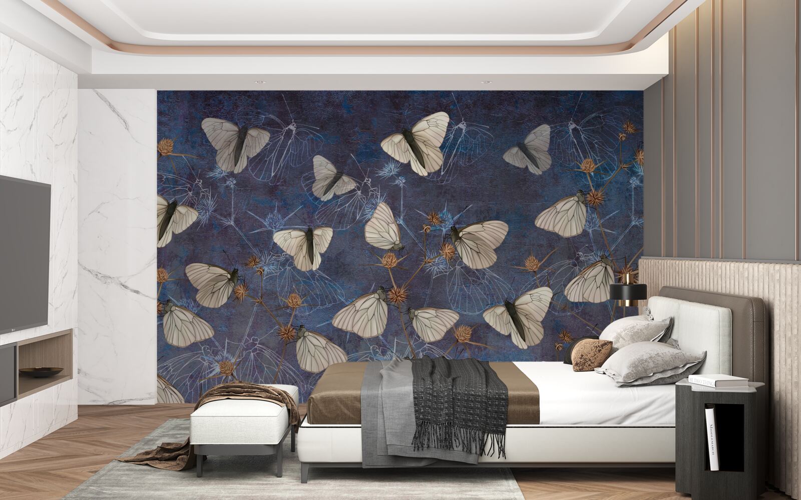 Fototapeta białe motyle w sezonie wegetacyjnym