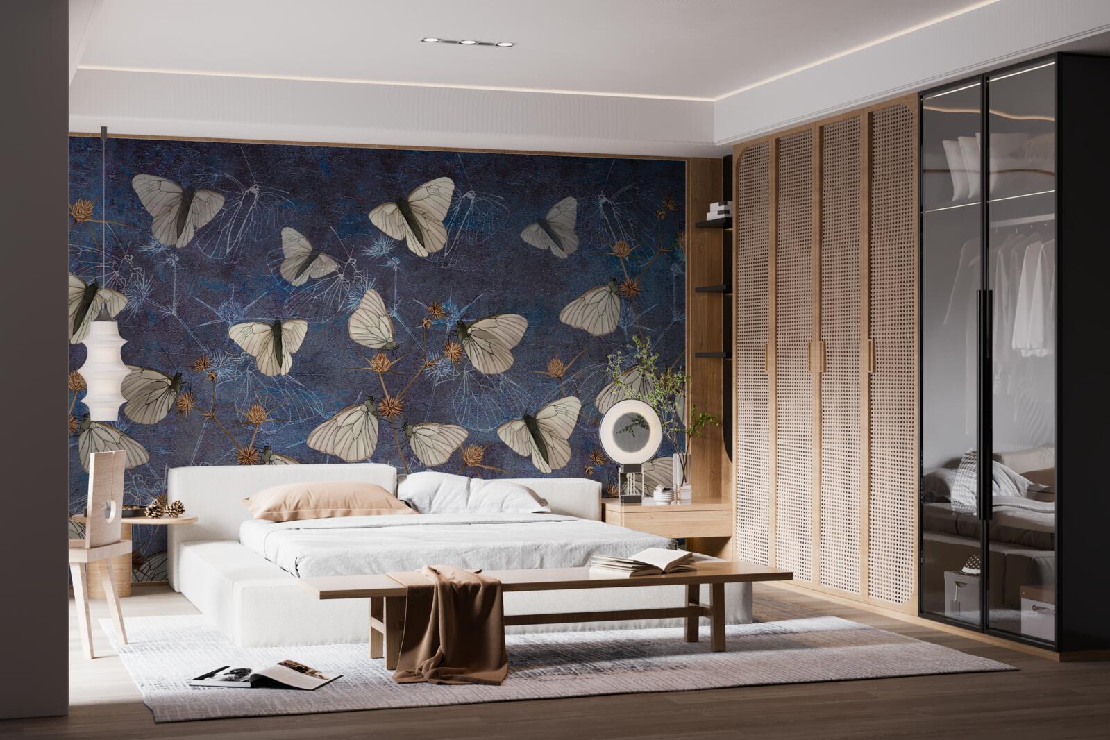 Fototapeta białe motyle w sezonie wegetacyjnym