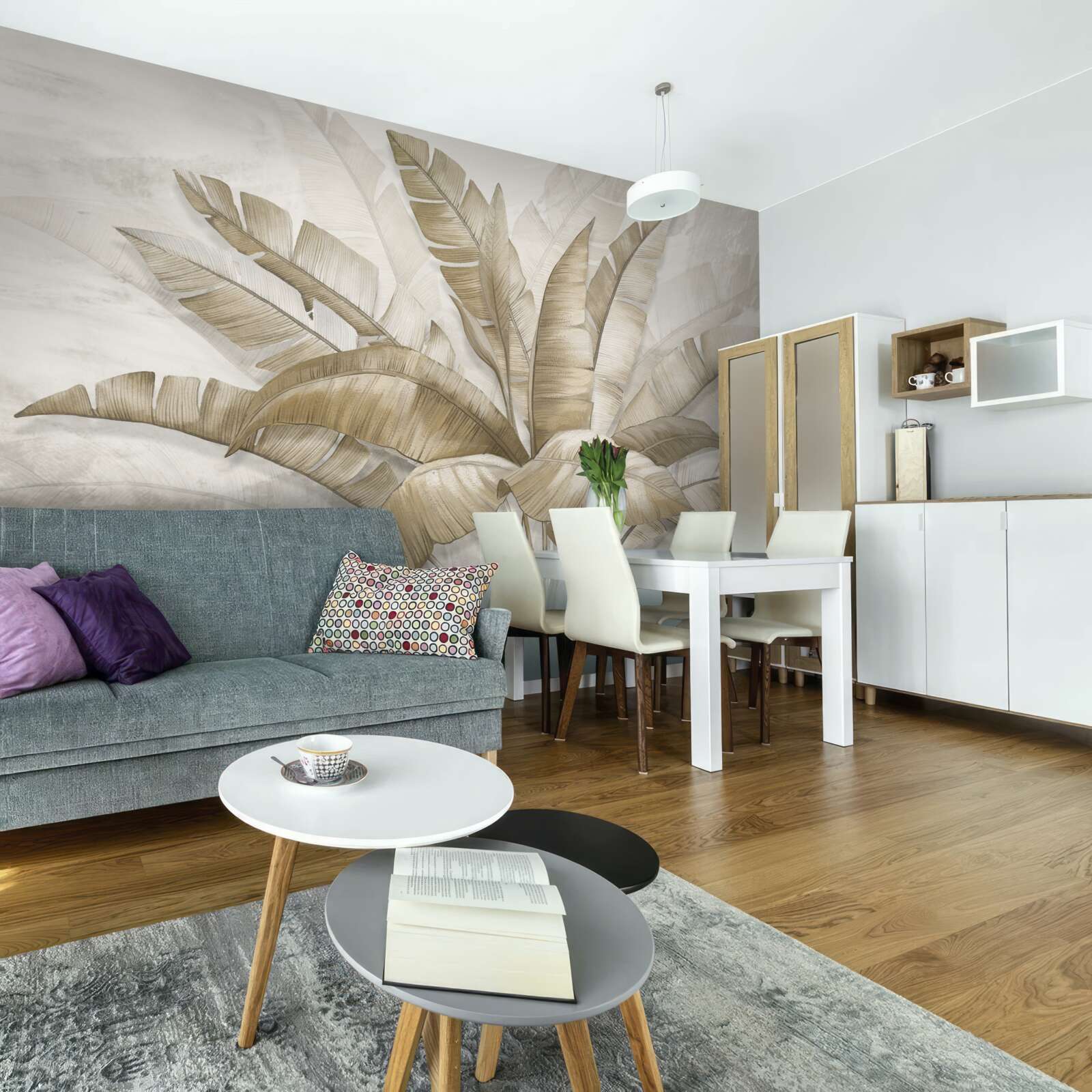 Fototapeta pęczek dużych liści palmy