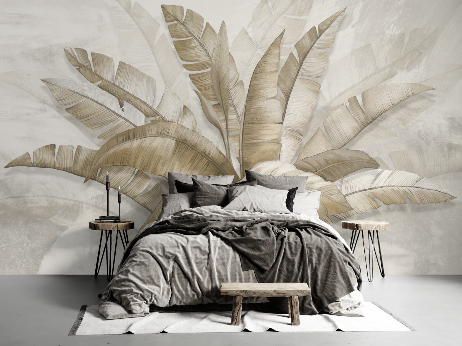 Fototapeta pęczek dużych liści palmy