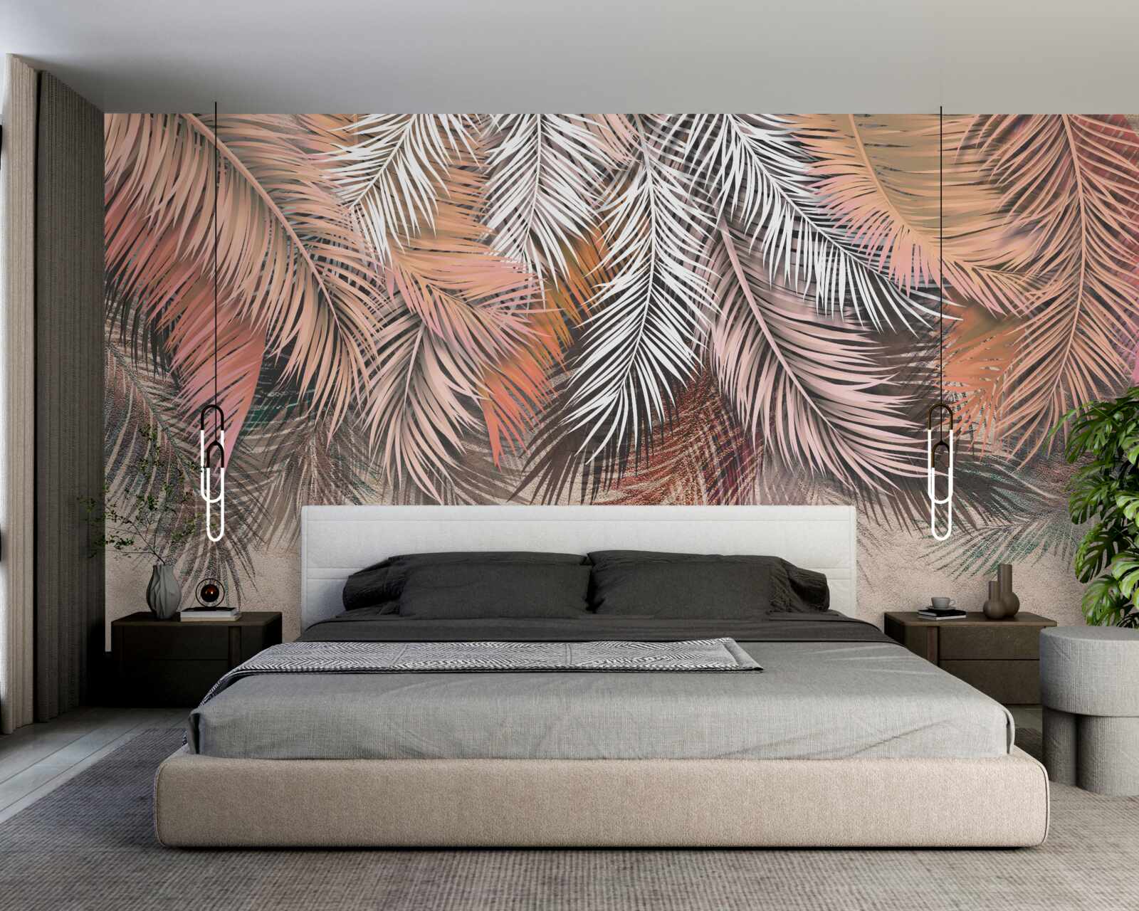 Fototapeta opadające liście w kształcie piór