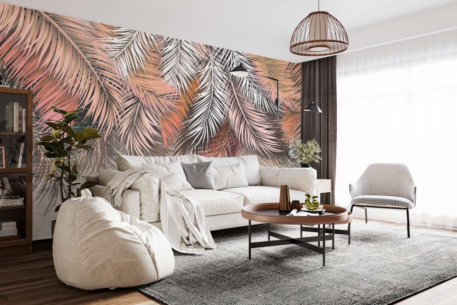 Fototapeta opadające liście w kształcie piór