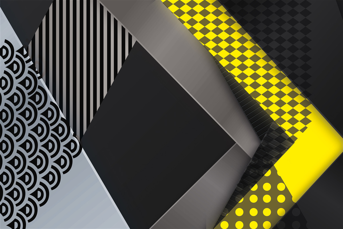 Fototapeta prostokąty w kolorze czarnym i żółtym