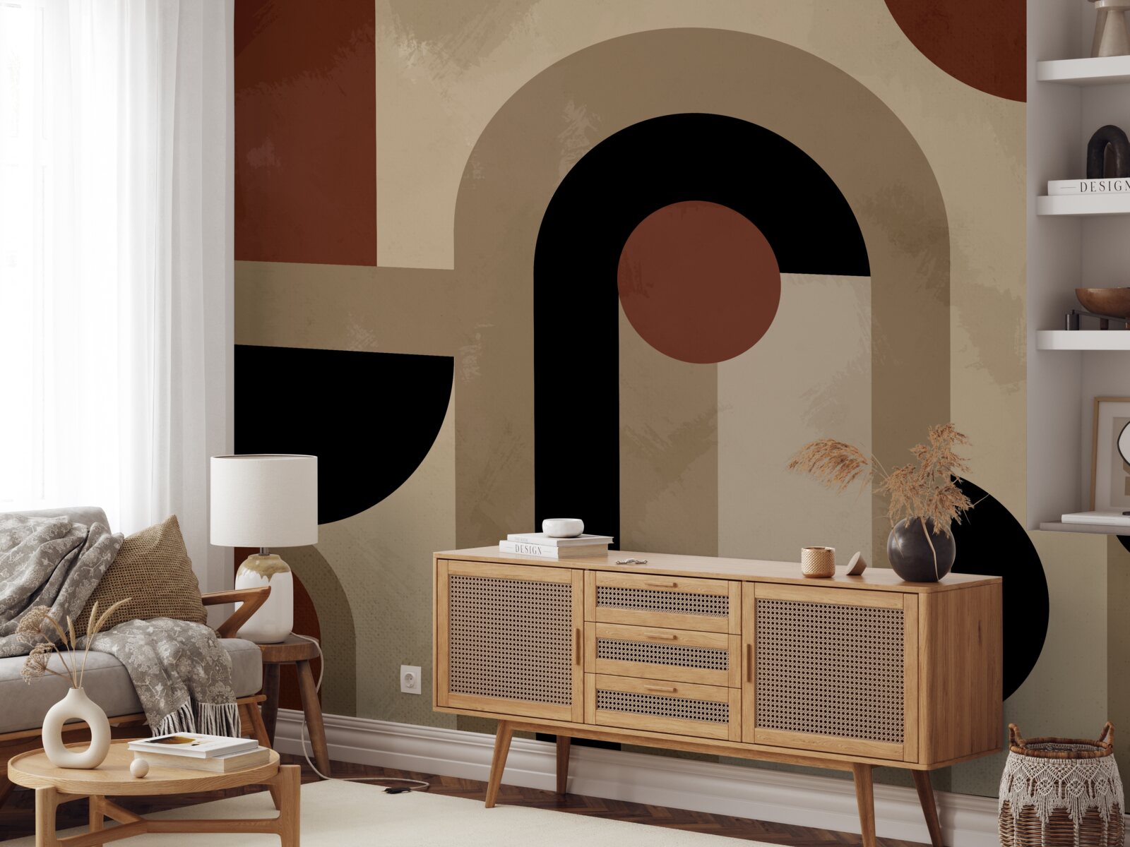 Fototapeta brązowe odcienie abstrakcyjnych kształtów