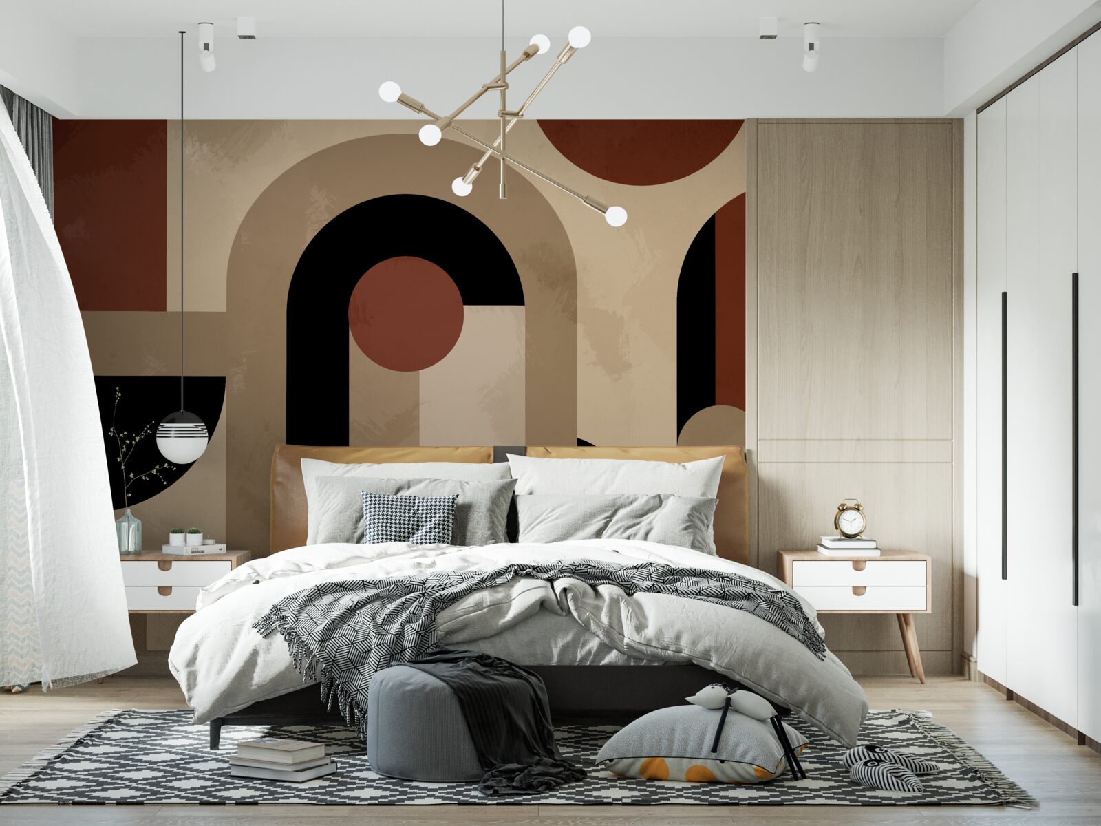 Fototapeta brązowe odcienie abstrakcyjnych kształtów