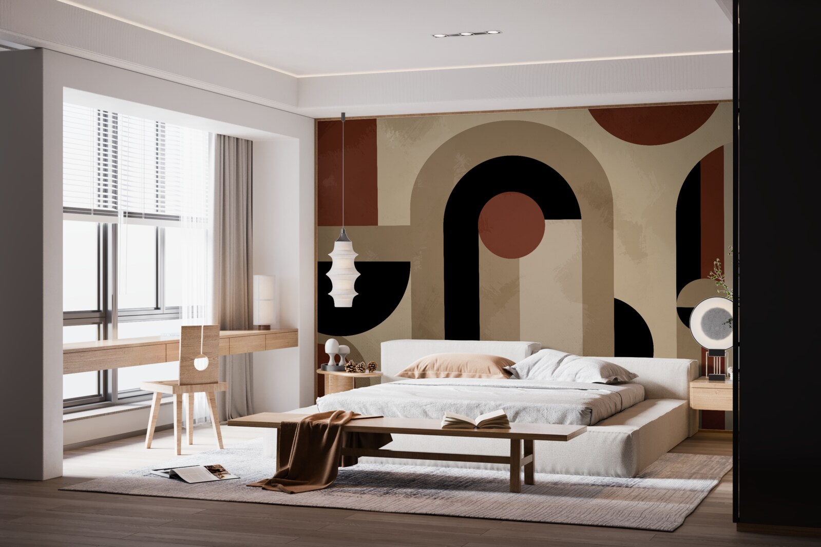 Fototapeta brązowe odcienie abstrakcyjnych kształtów