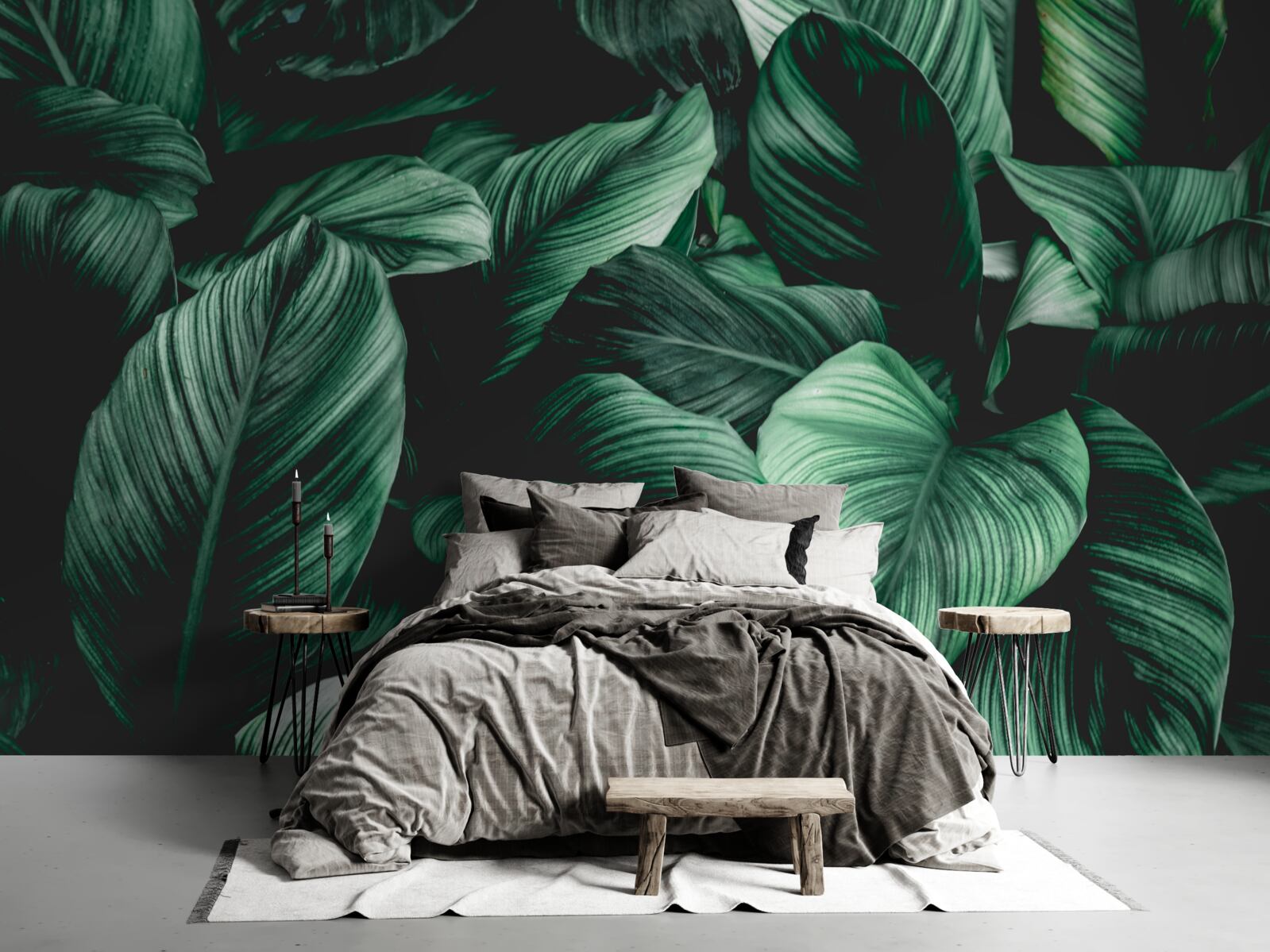 Fototapeta ciemnozielone liście tropikalne