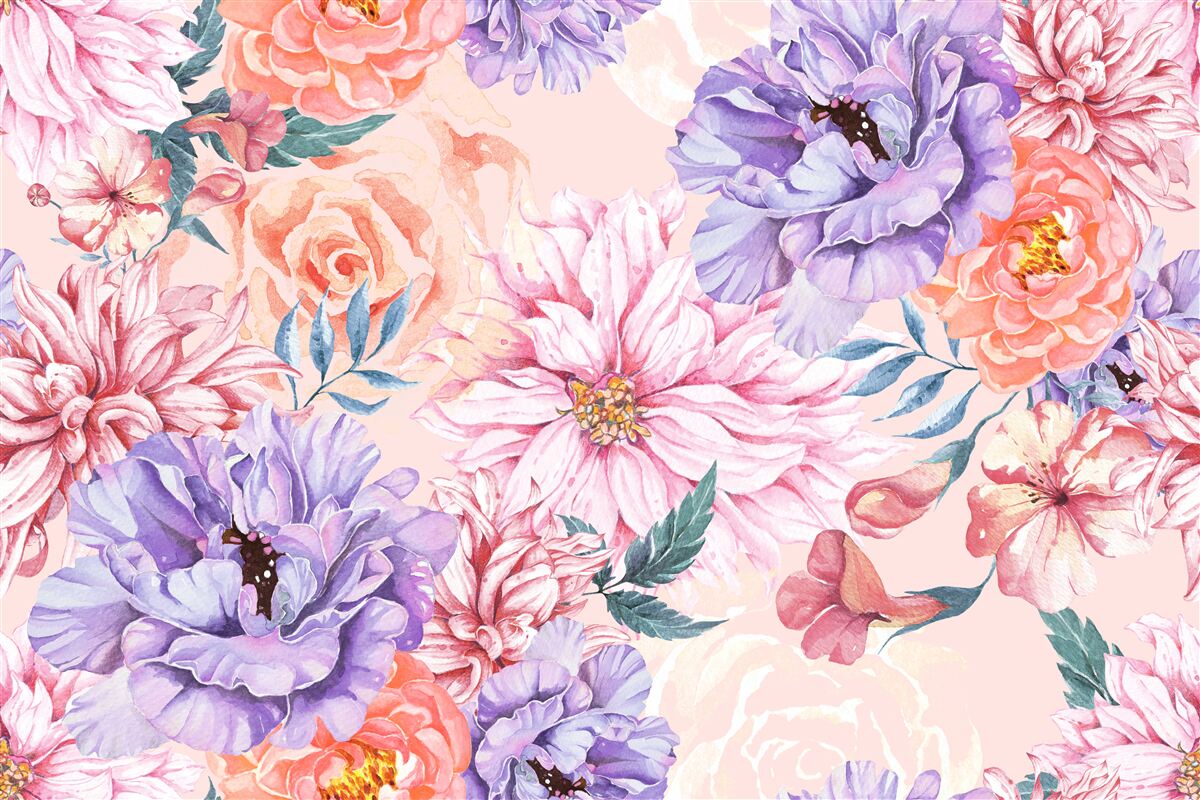 Fototapeta asortyment jasnych wiosennych kwiatów