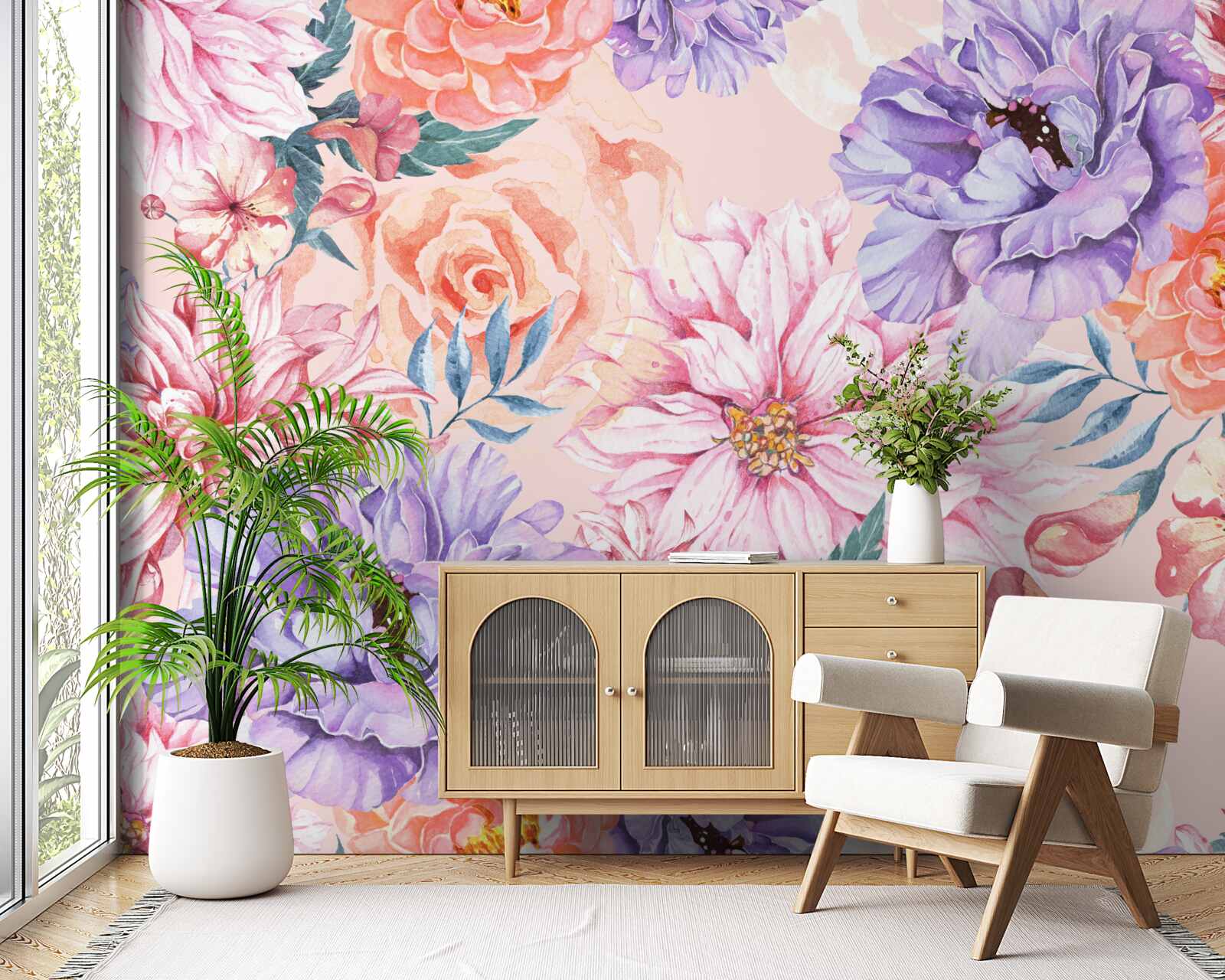 Fototapeta asortyment jasnych wiosennych kwiatów