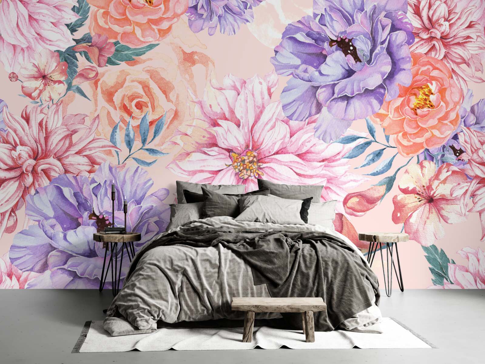 Fototapeta asortyment jasnych wiosennych kwiatów