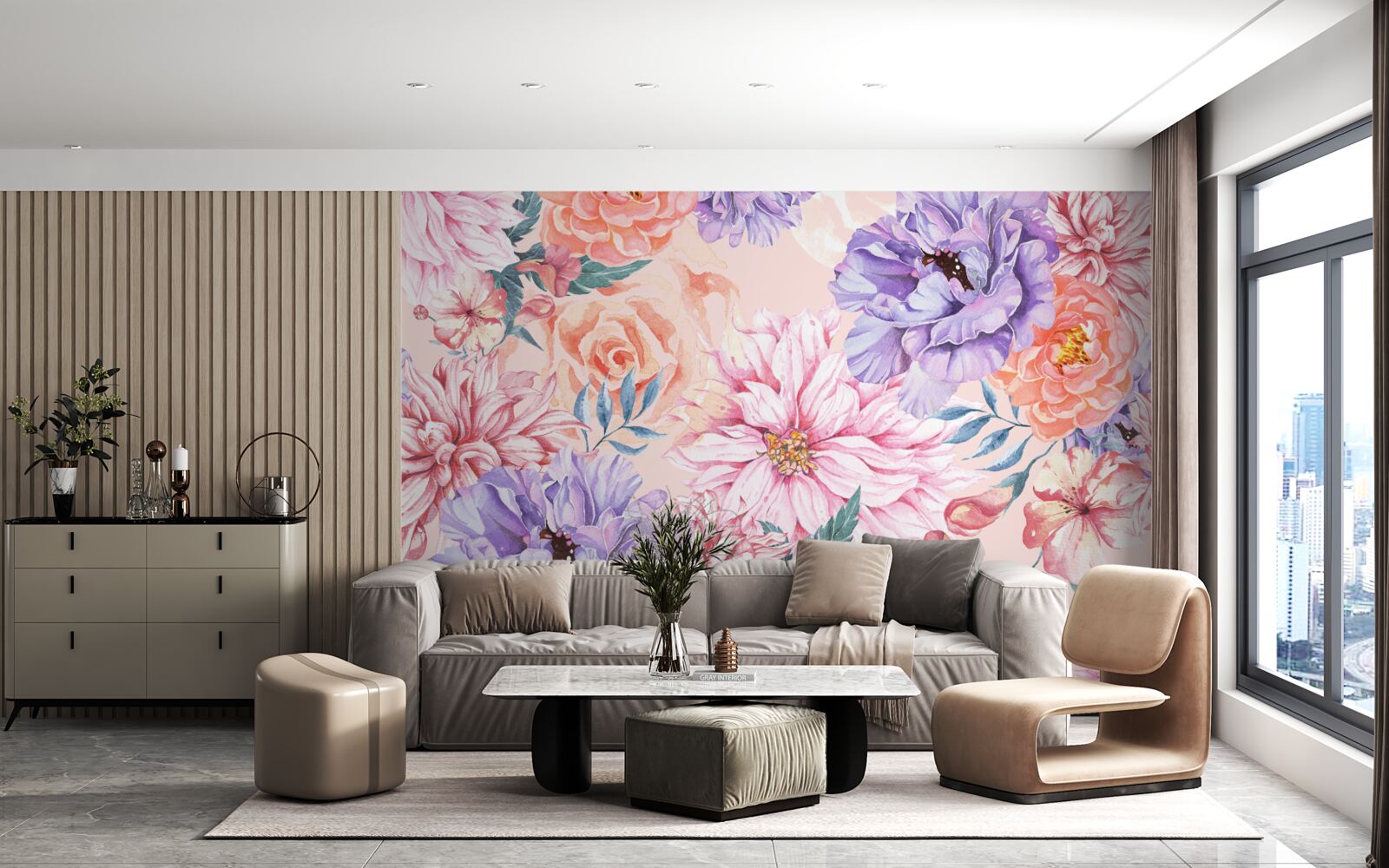 Fototapeta asortyment jasnych wiosennych kwiatów