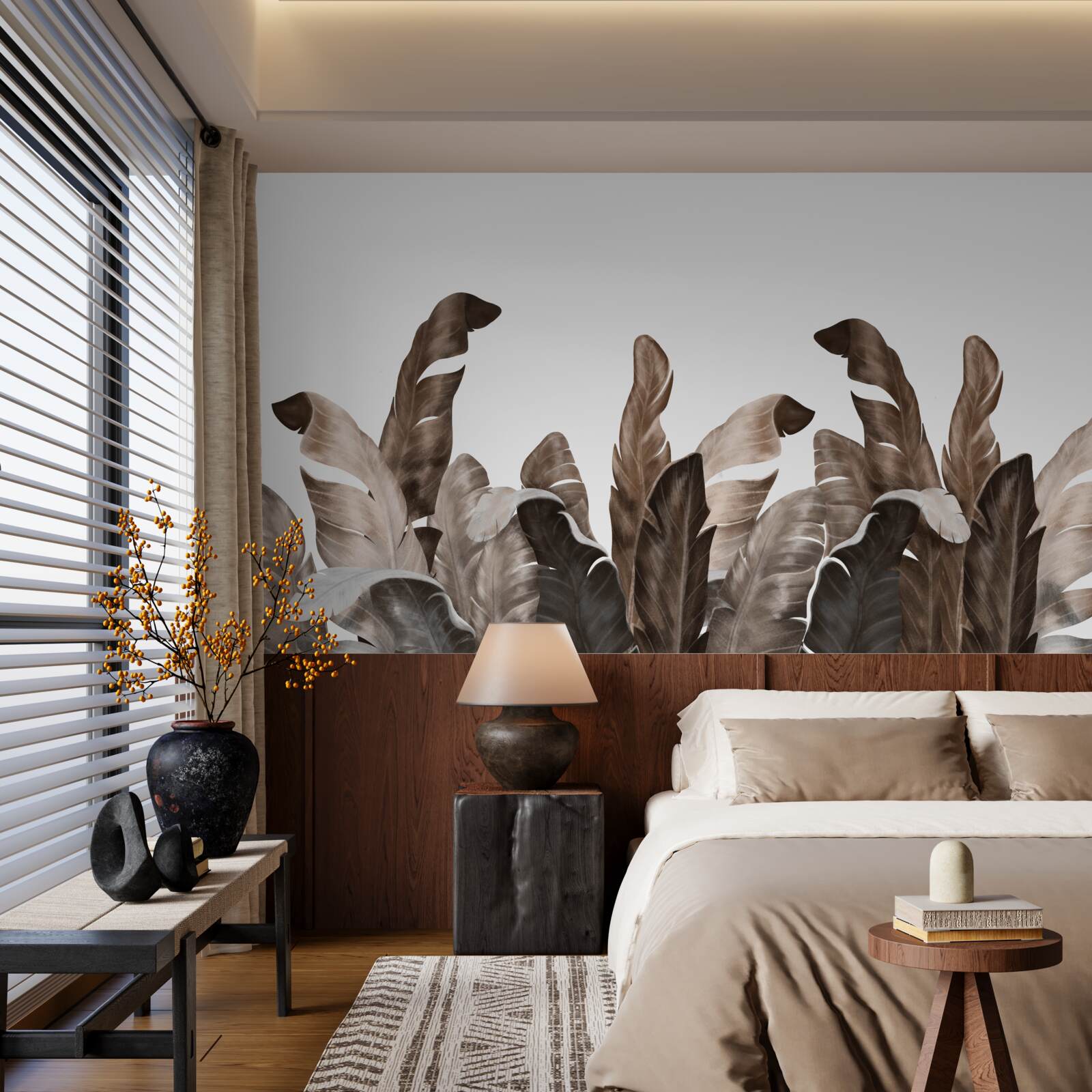 Fototapeta tropikalne liście kołyszą się na wietrze