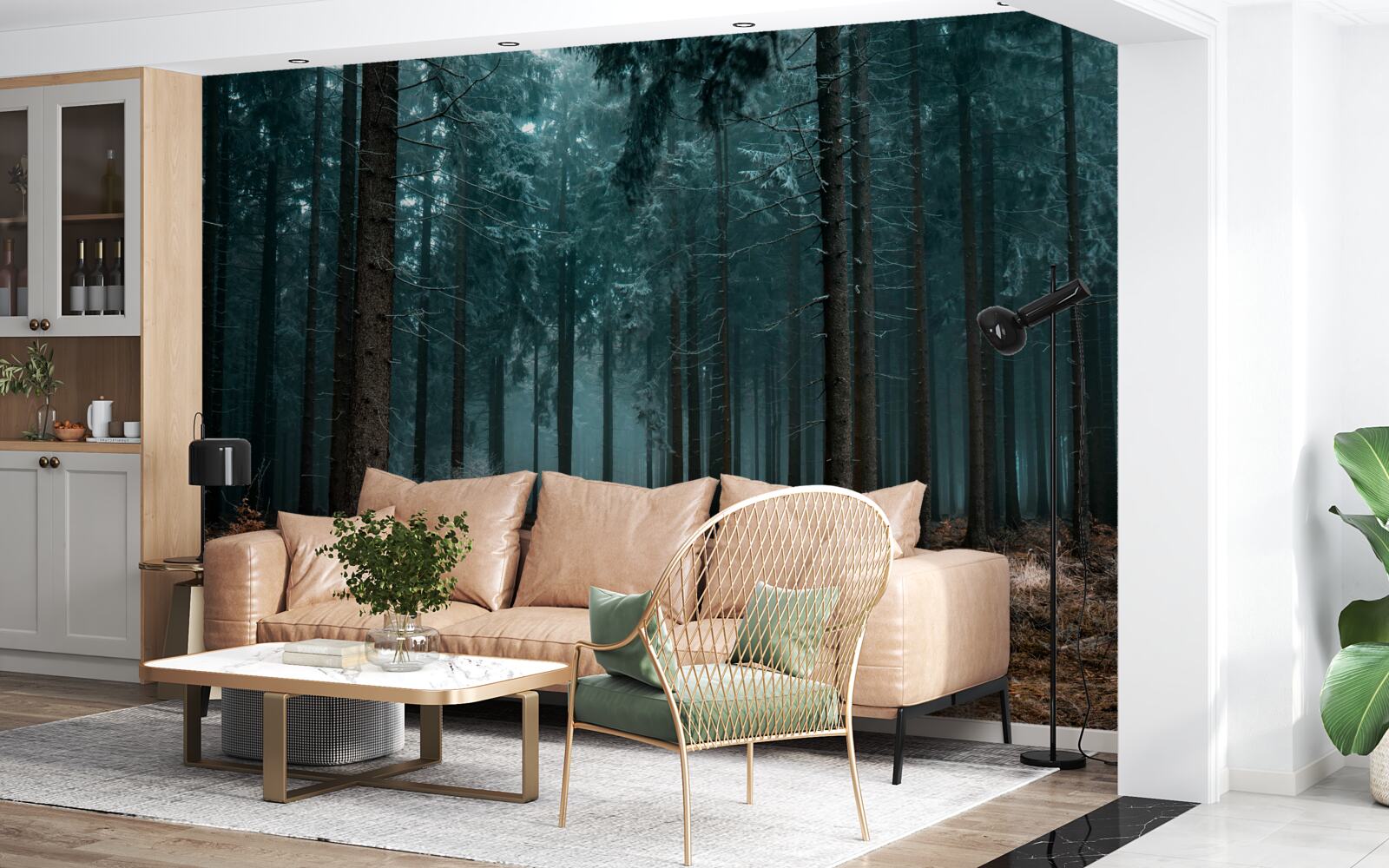 Fototapeta cenny szlak do gęstego mglistego lasu