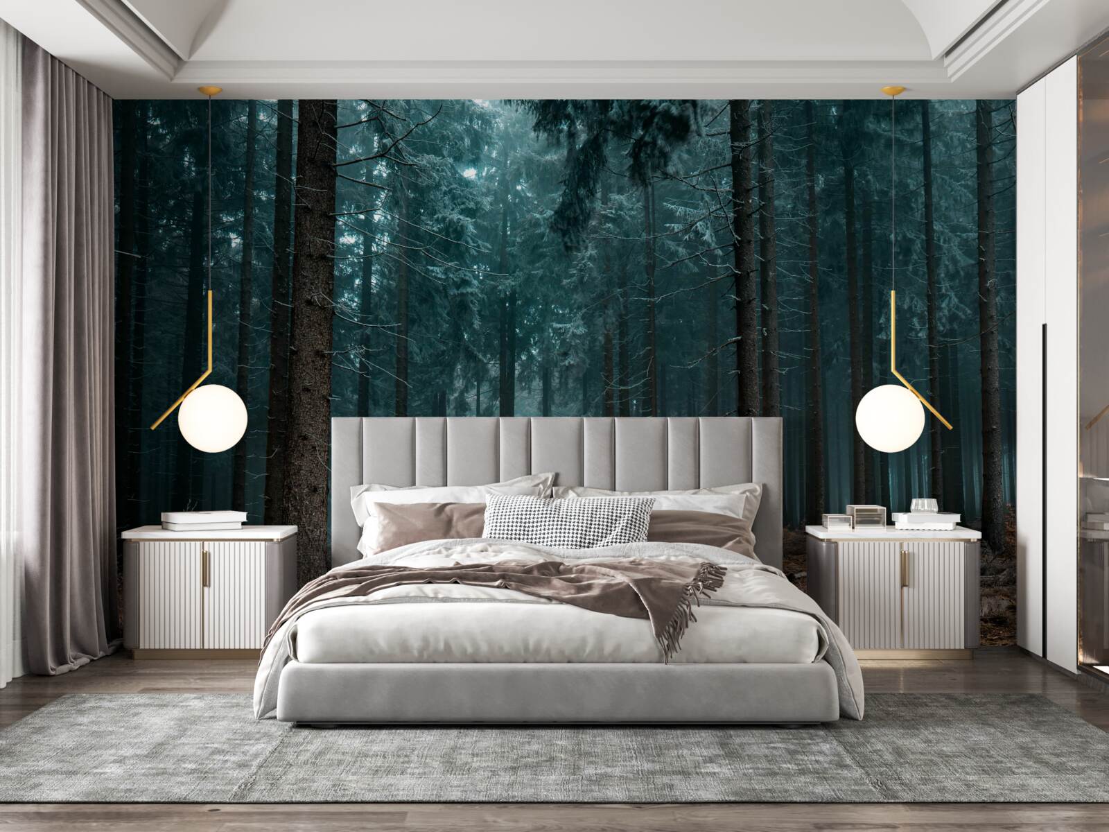 Fototapeta cenny szlak do gęstego mglistego lasu