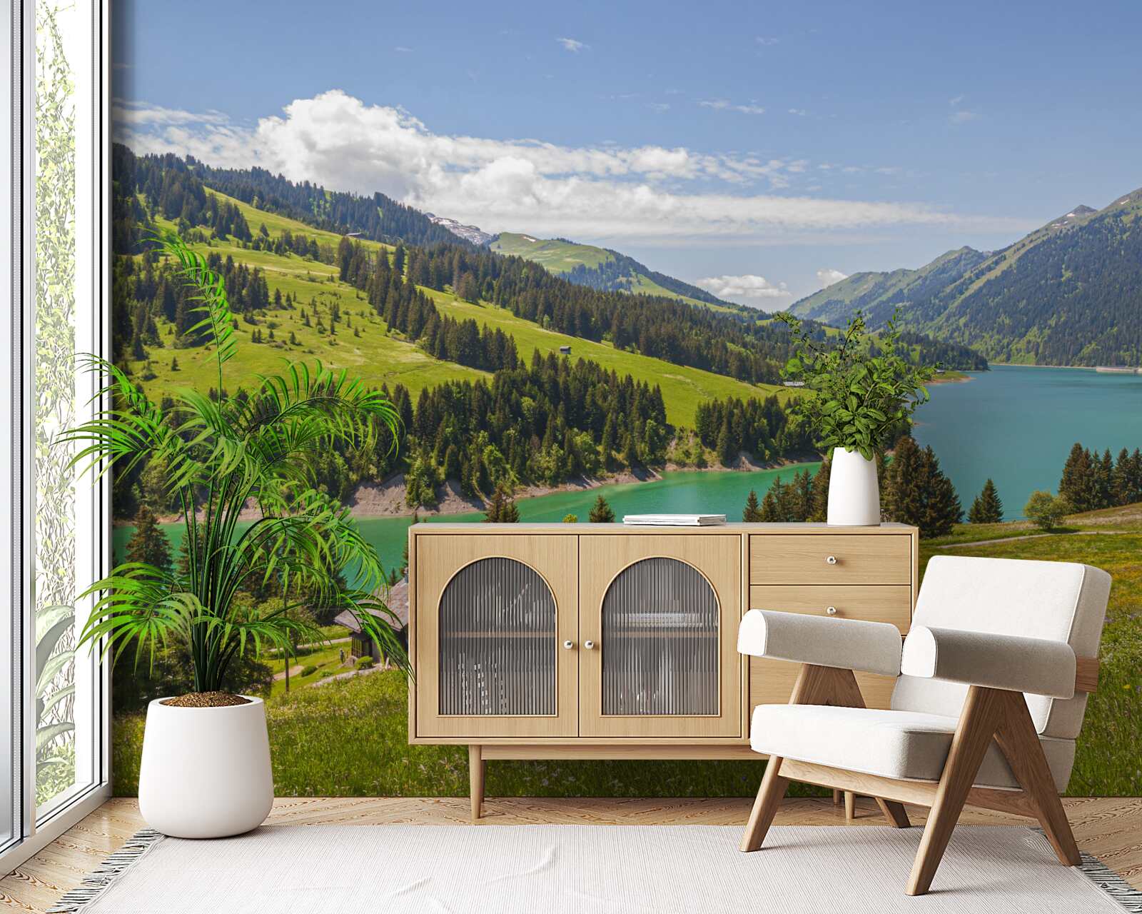 Fototapeta jezioro ongren z lazurowymi wodami w górach