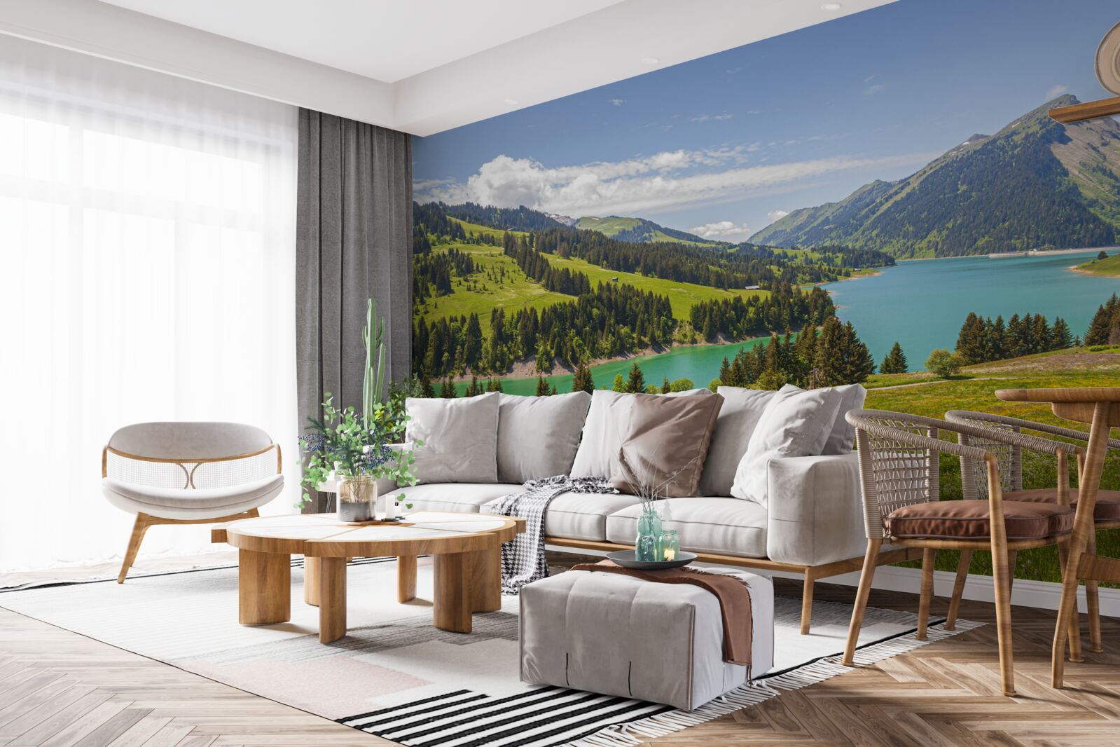 Fototapeta jezioro ongren z lazurowymi wodami w górach