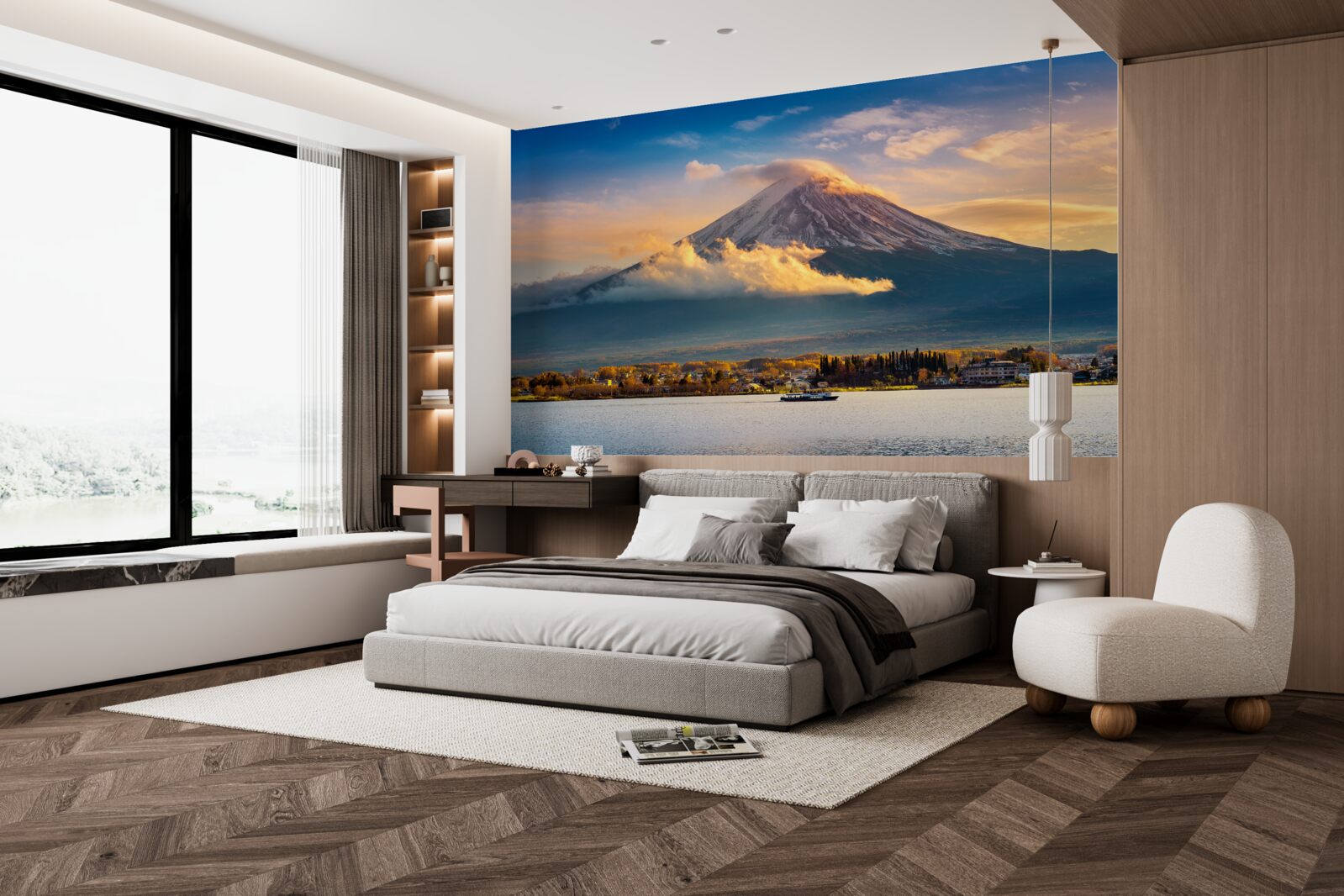 Fototapeta szczyt fuji otoczony jest gęstą mgłą