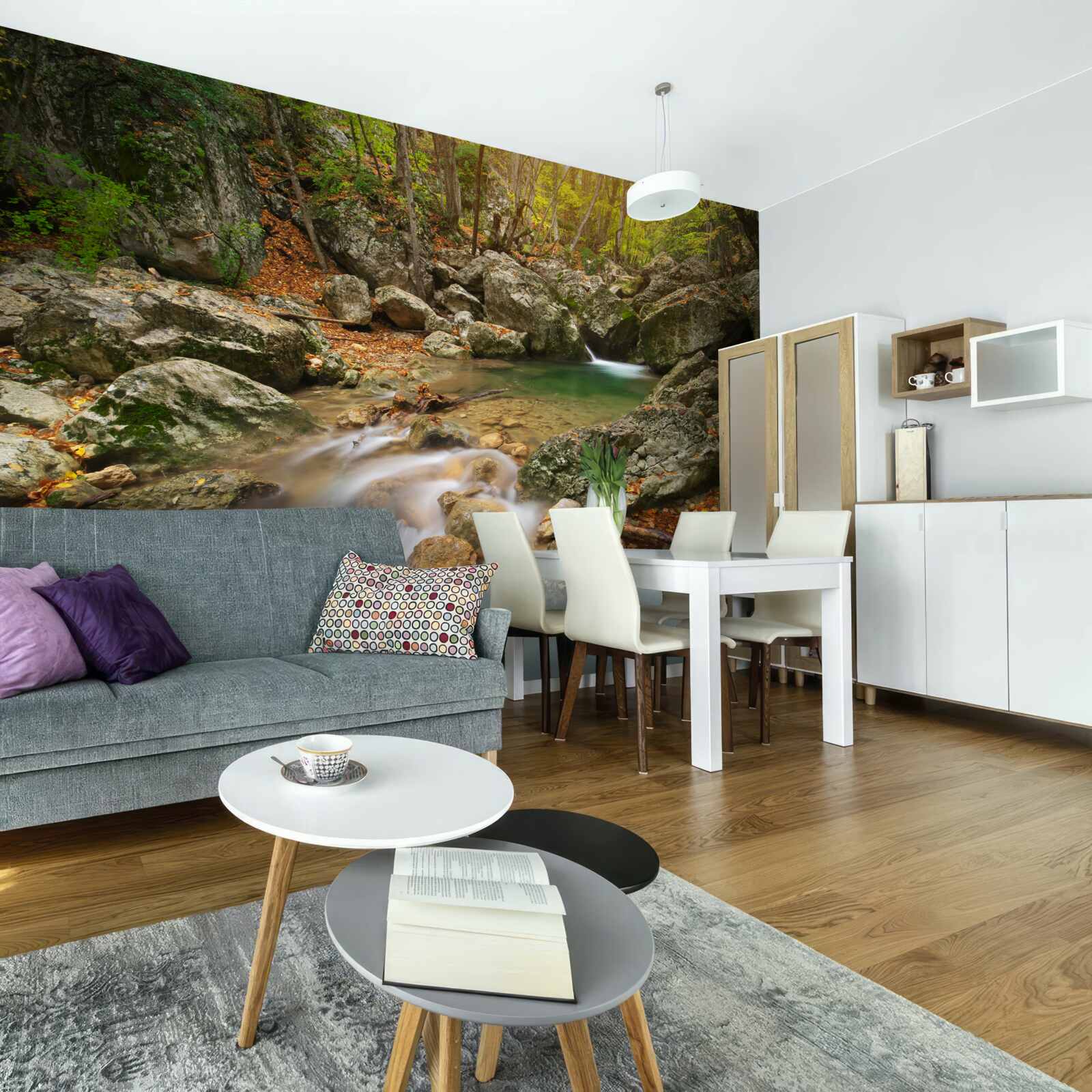 Fototapeta przepływ rzeki jesienią