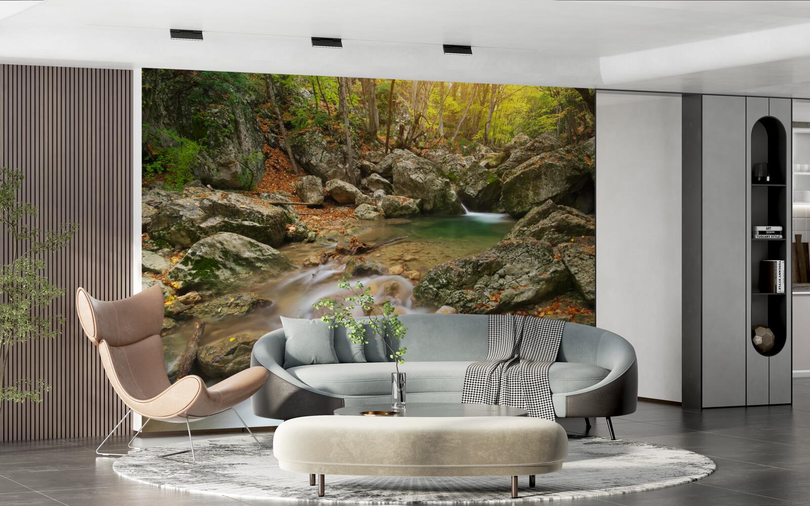 Fototapeta przepływ rzeki jesienią