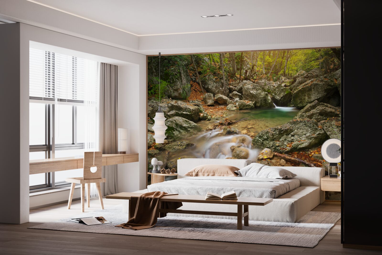 Fototapeta przepływ rzeki jesienią