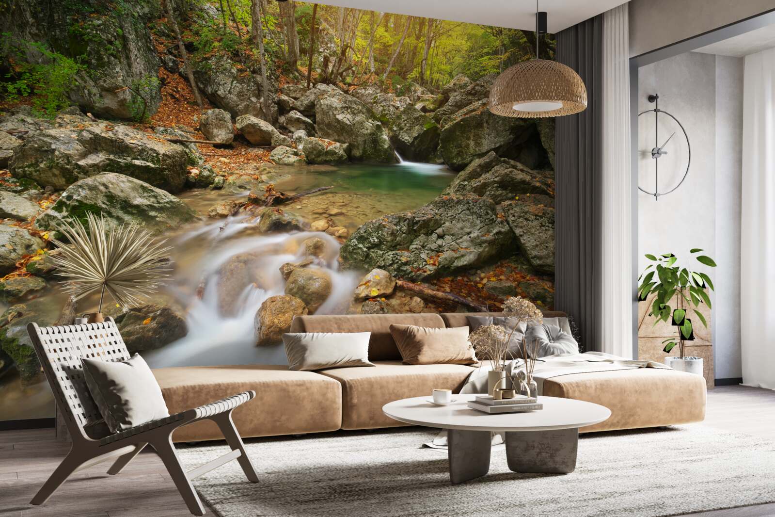 Fototapeta przepływ rzeki jesienią