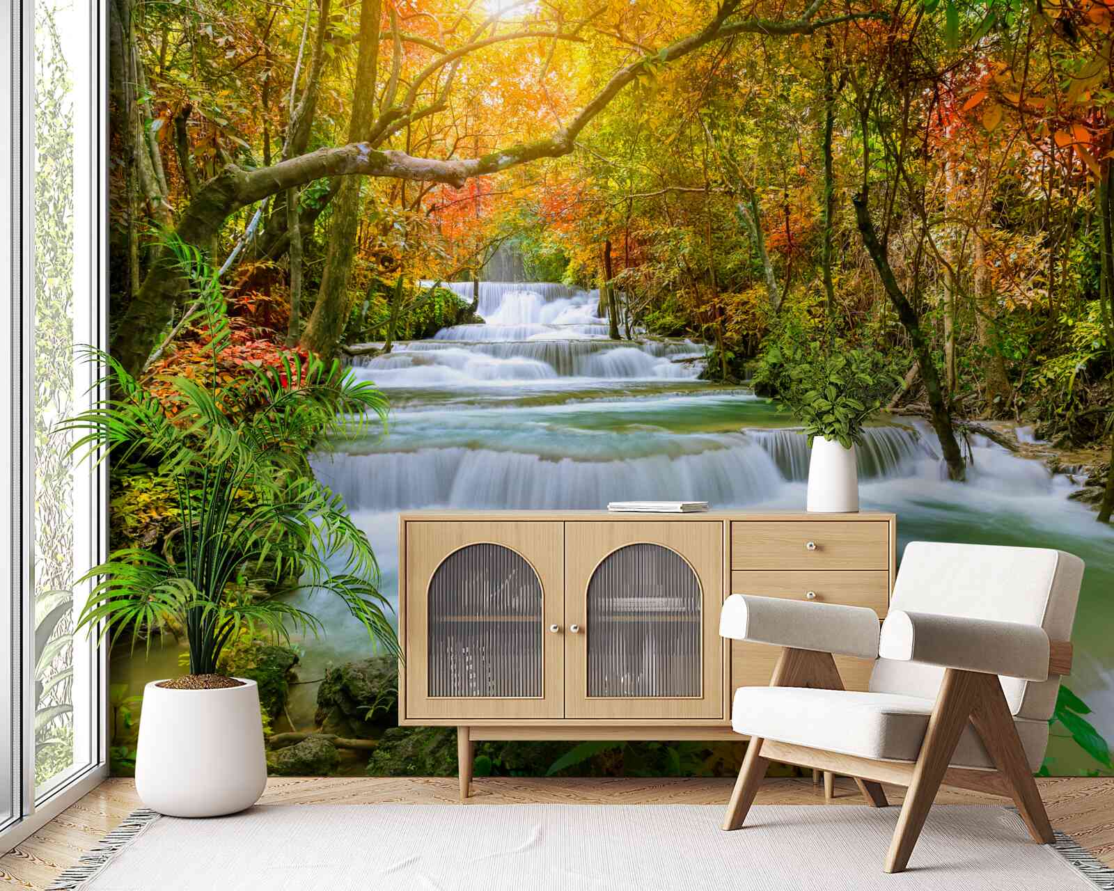 Fototapeta majestatyczny wodospad w przyrodzie