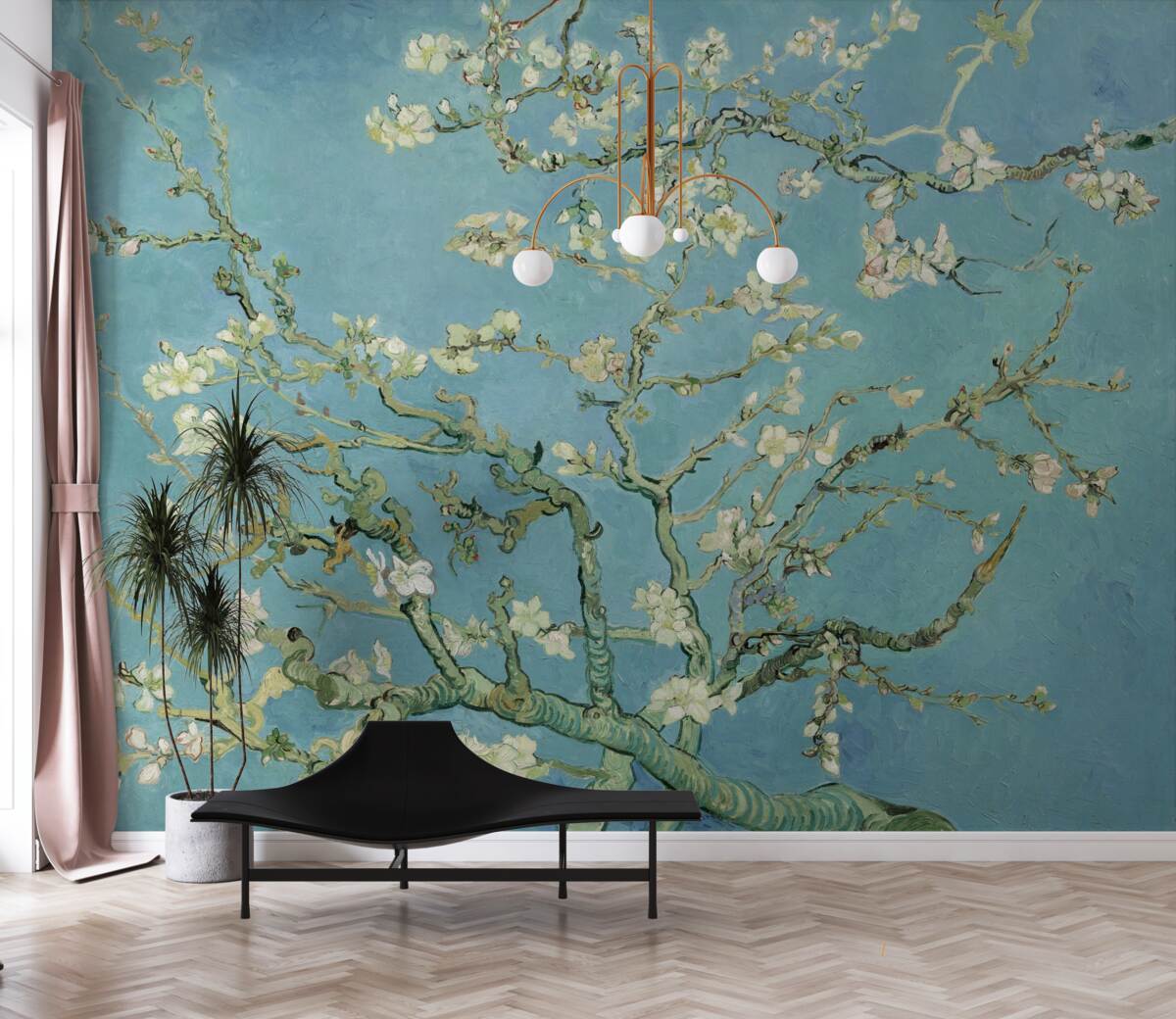 Fototapeta Śnieżnobiała magnolia na tle lazurowego nieba