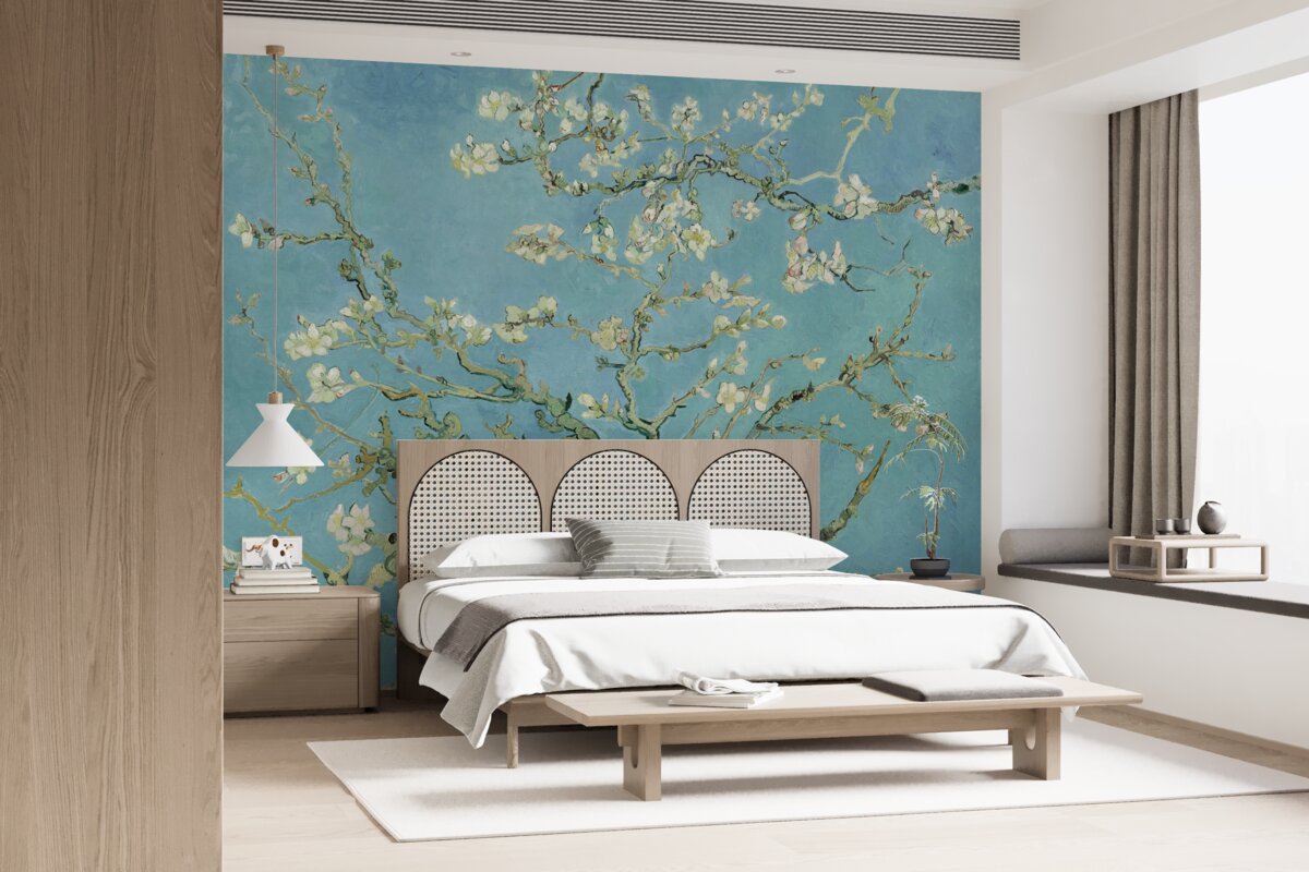 Fototapeta Śnieżnobiała magnolia na tle lazurowego nieba