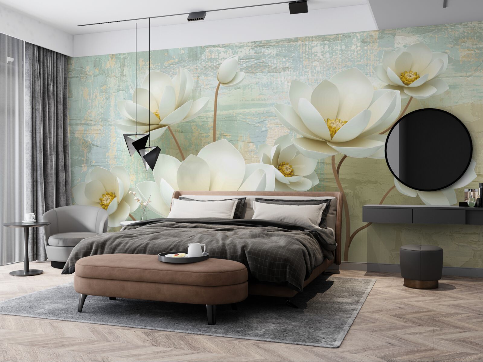 Fototapeta gałęzie magnolii kwitną na biało