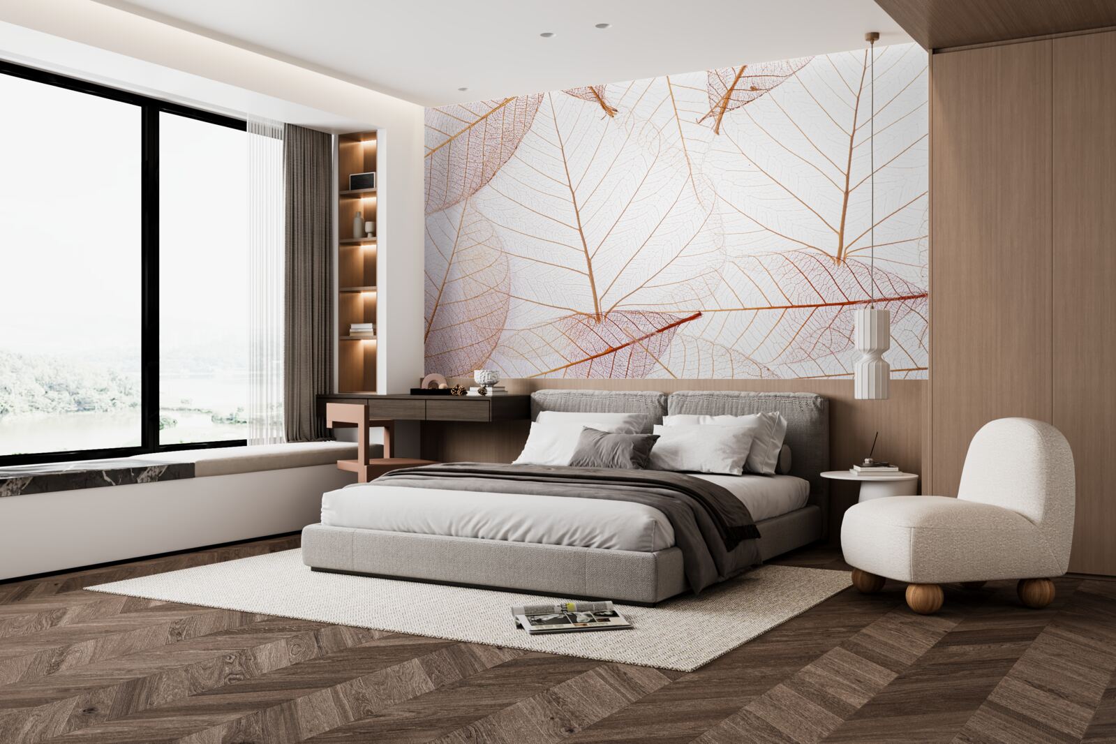 Fototapeta transparentne prześcieradła w delikatnym różowym odcieniu