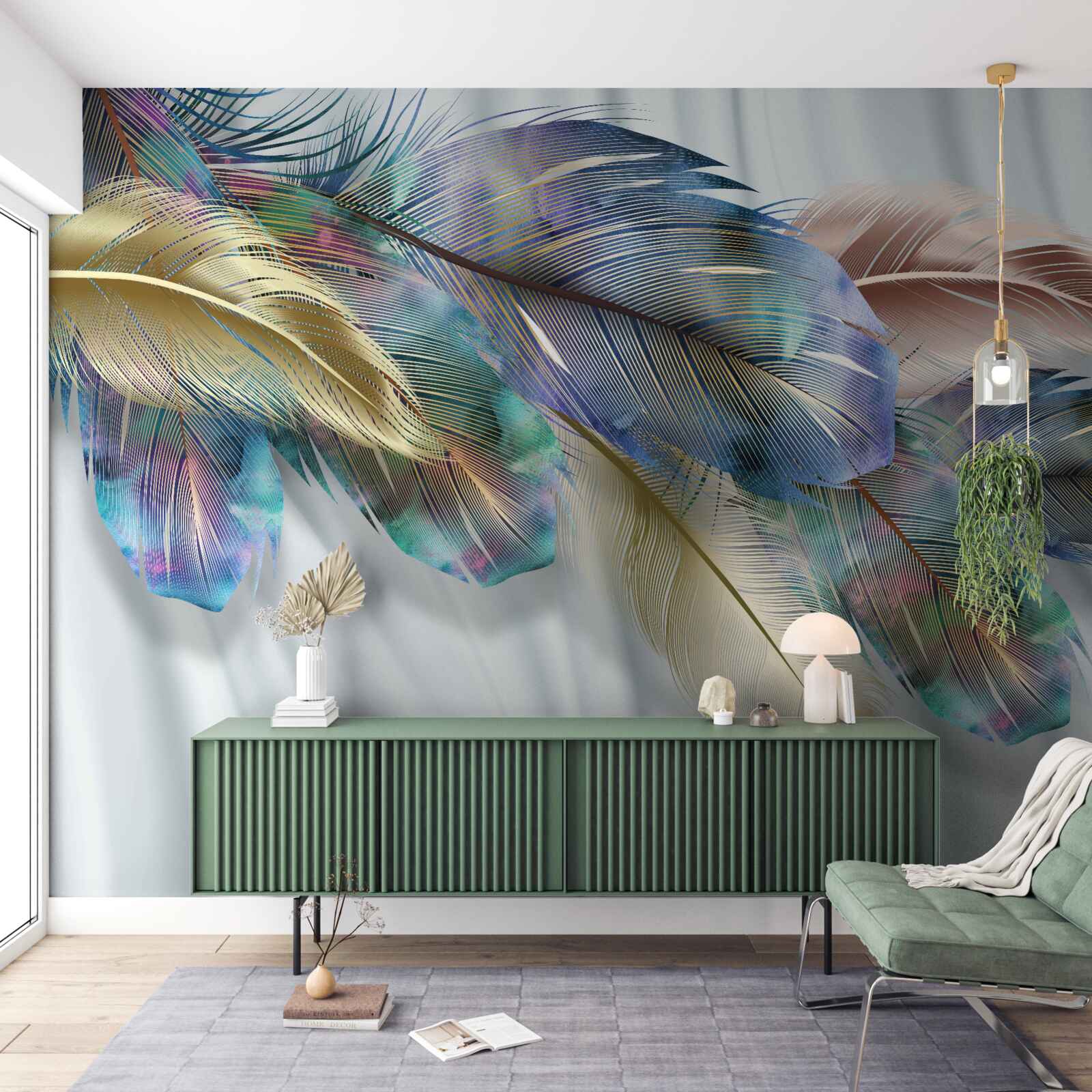 Fototapeta ekstrawaganckie pióra na czystym białym tle