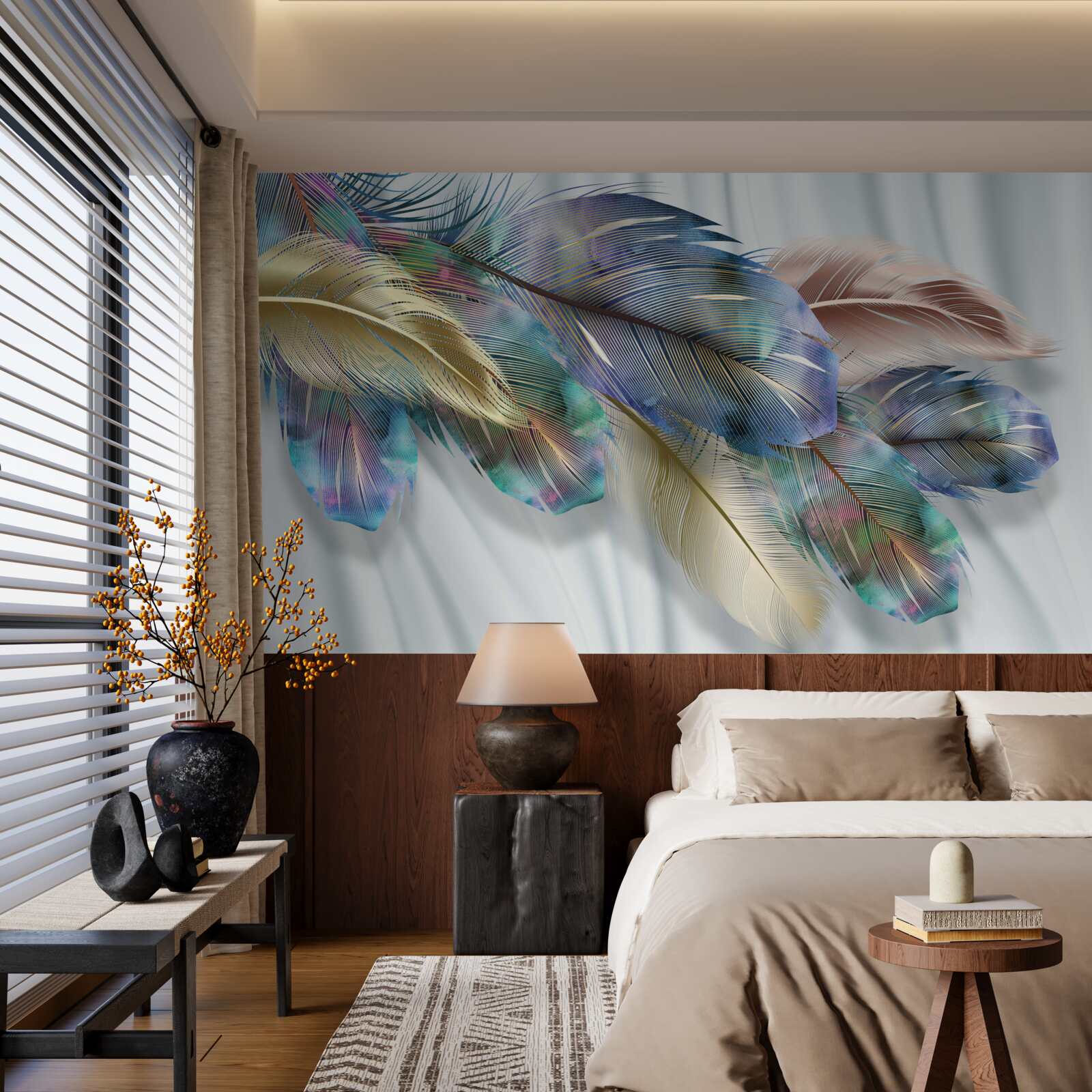 Fototapeta ekstrawaganckie pióra na czystym białym tle