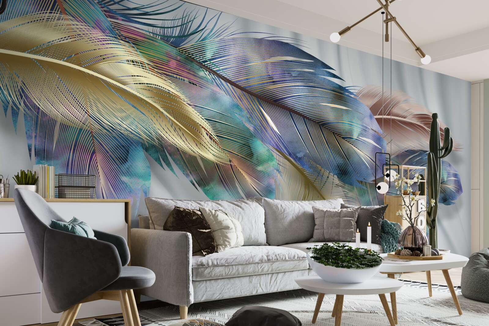 Fototapeta ekstrawaganckie pióra na czystym białym tle