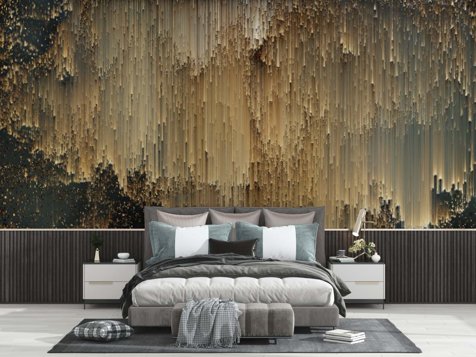 Fototapeta strumienie złota spływają w dół