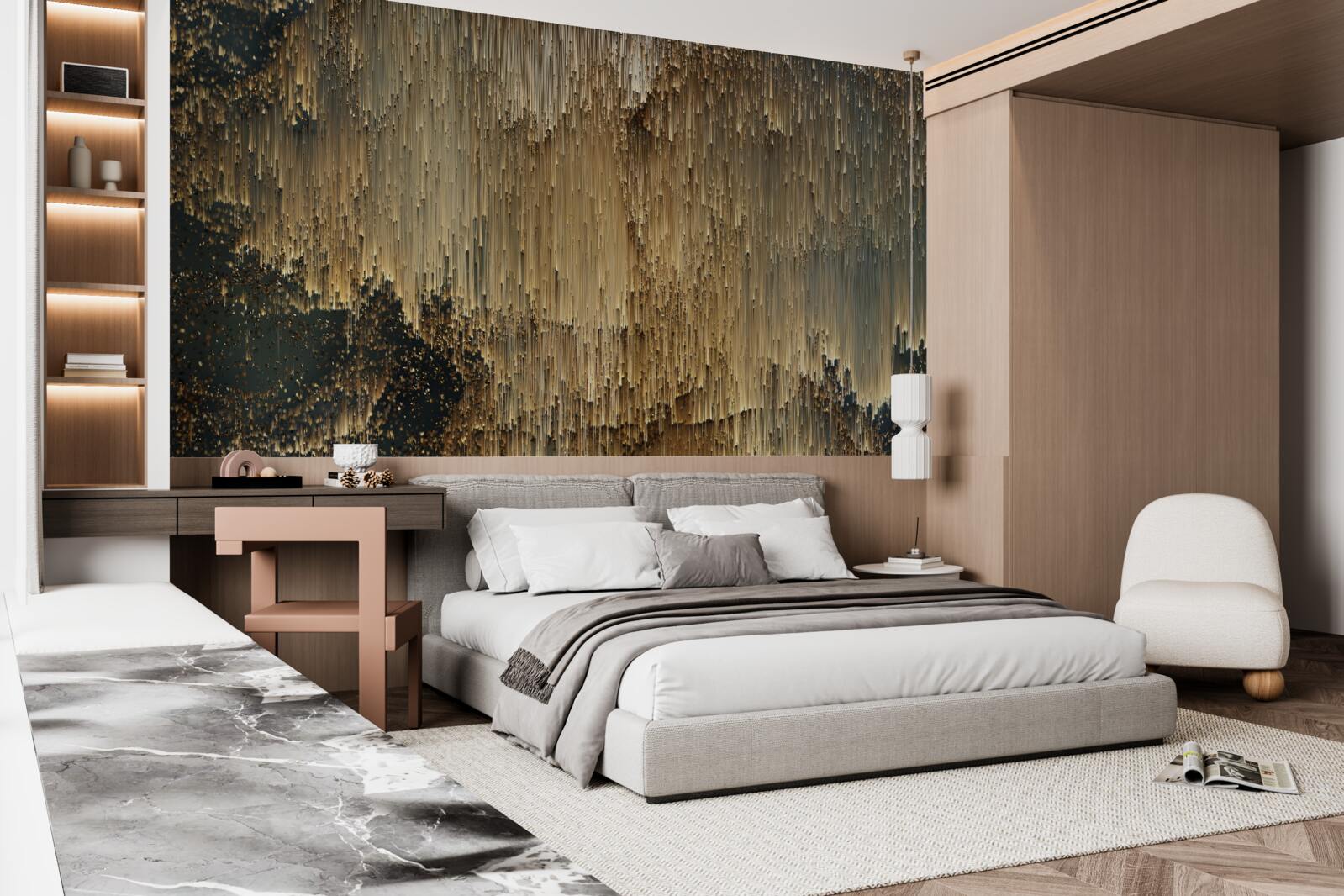 Fototapeta strumienie złota spływają w dół