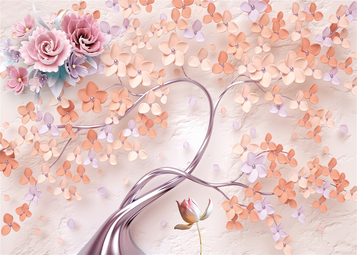 Fototapeta drzewo kwitnące jasnymi jesiennymi kolorami