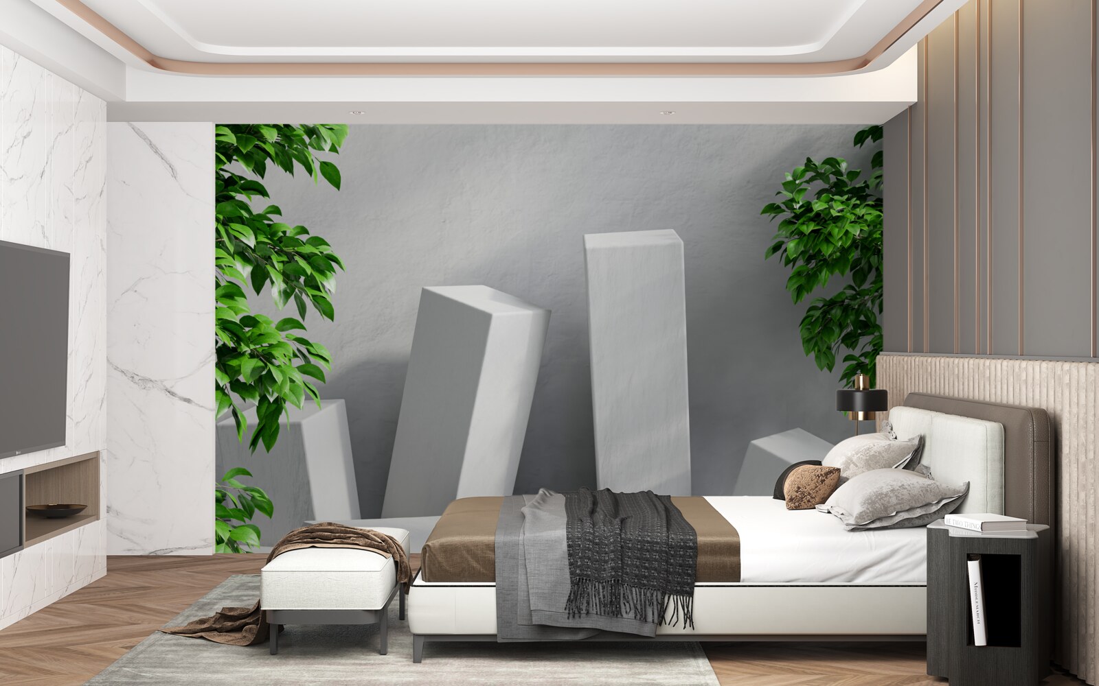 Fototapeta białe prostokątne kształty