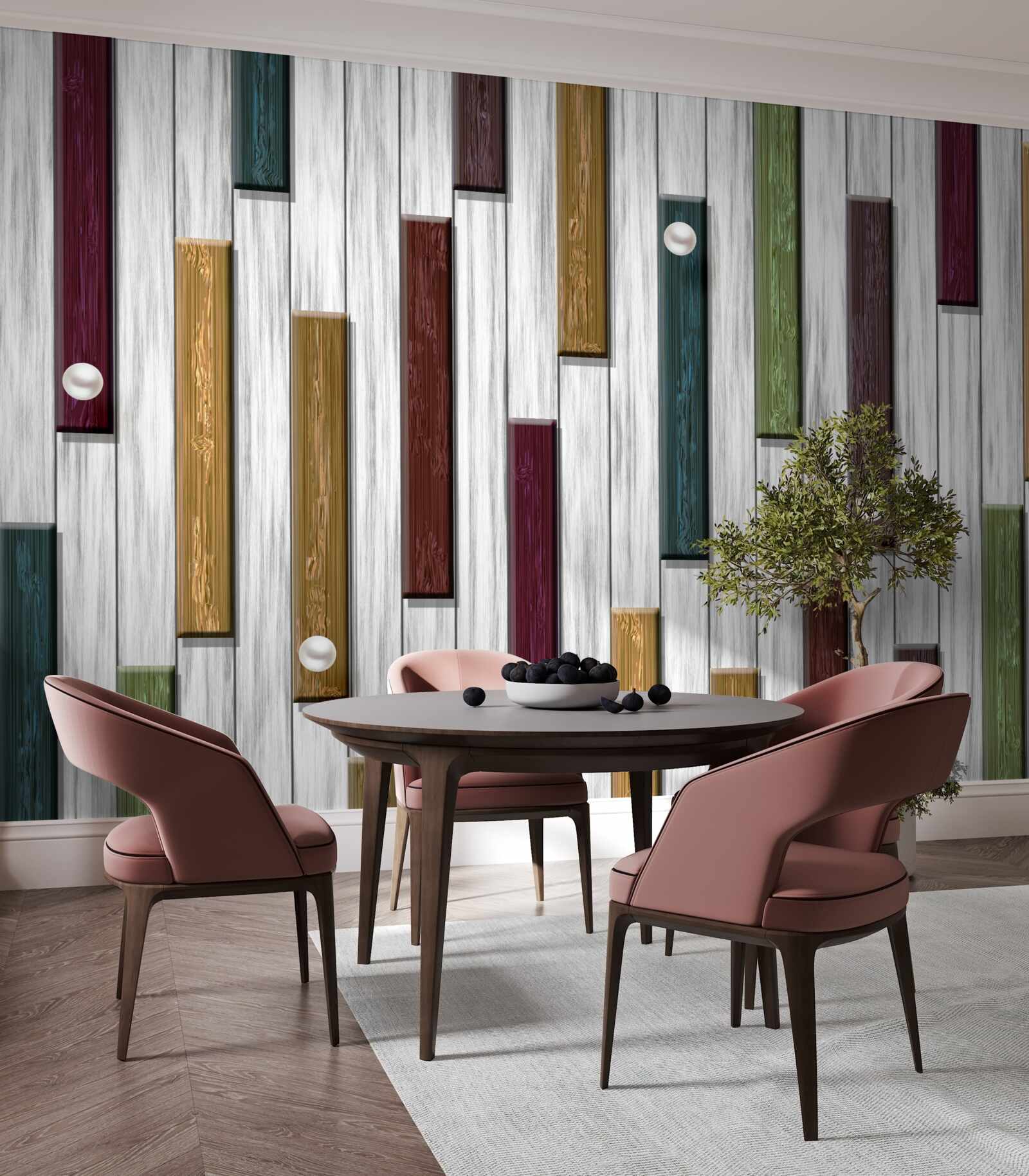 Fototapeta wielokolorowe paski na szarym tle