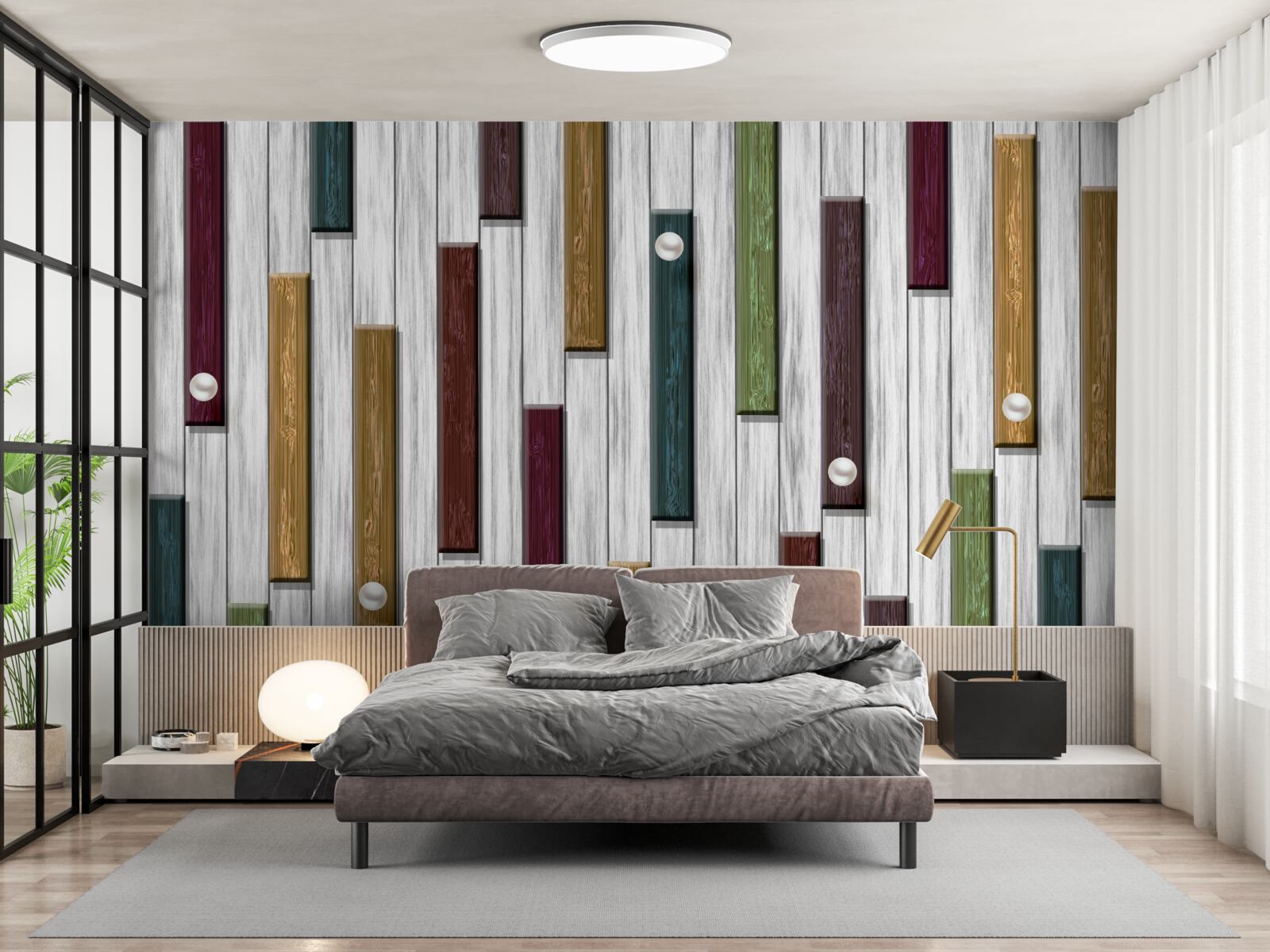 Fototapeta wielokolorowe paski na szarym tle