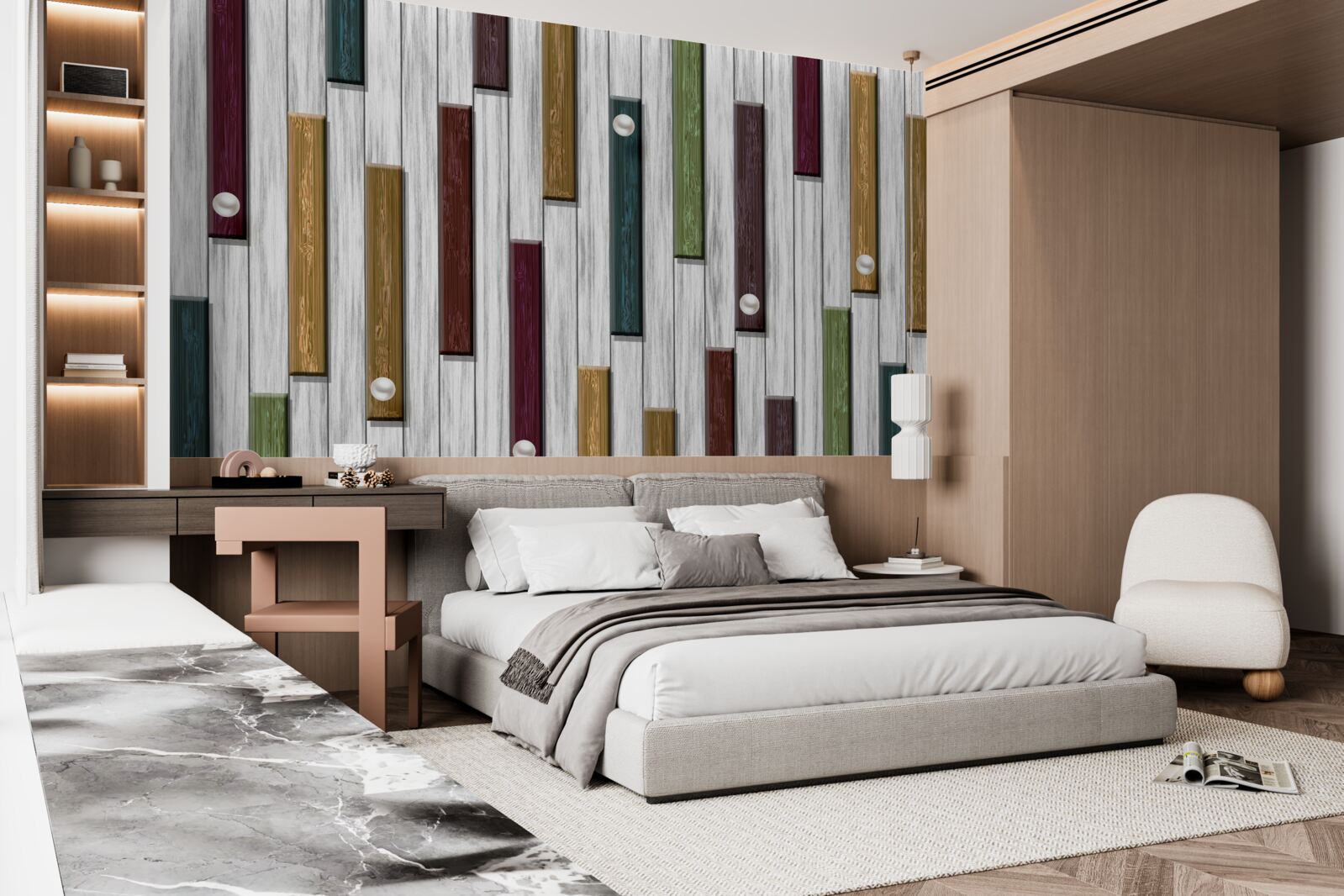 Fototapeta wielokolorowe paski na szarym tle