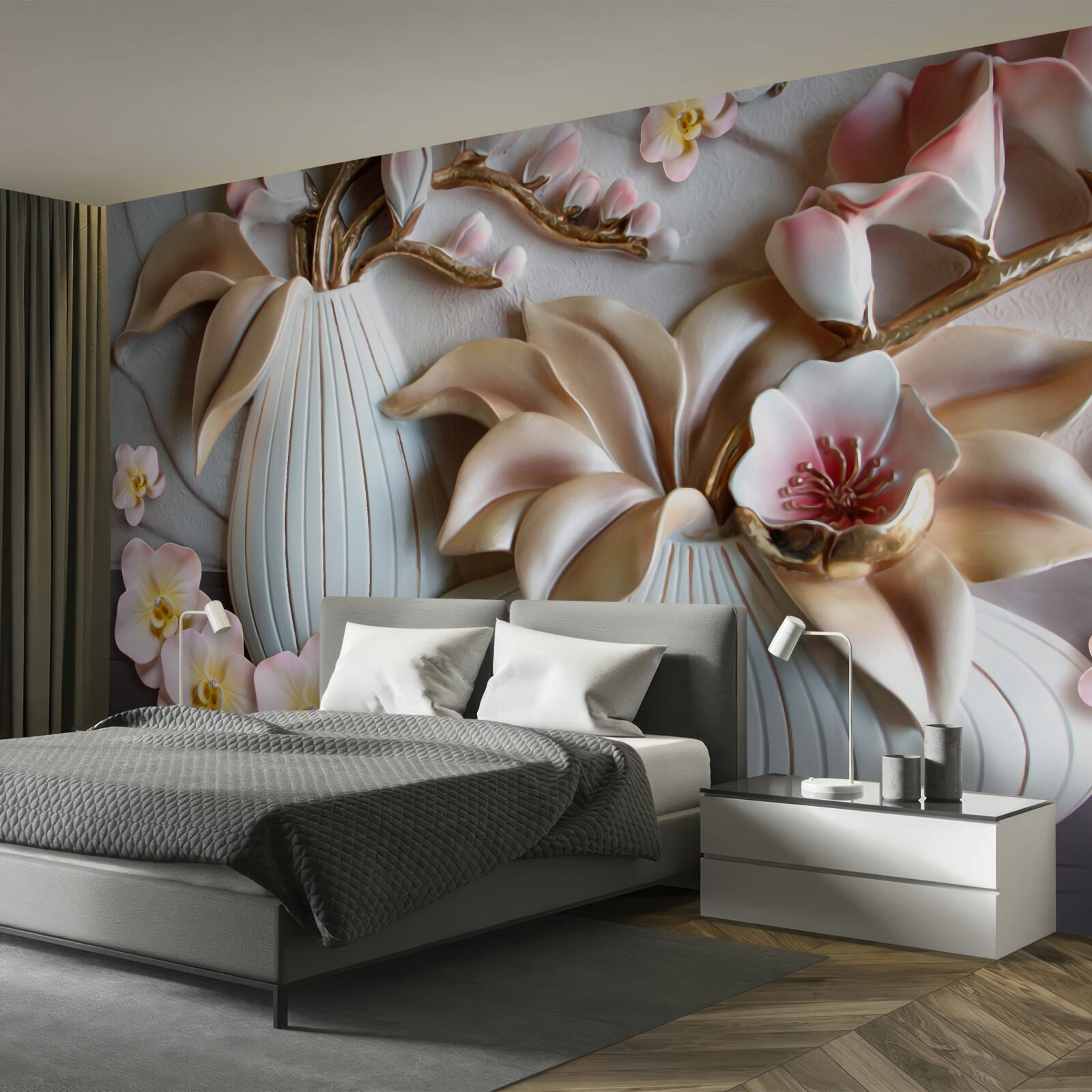 Fototapeta różne wazony z białą orchideą