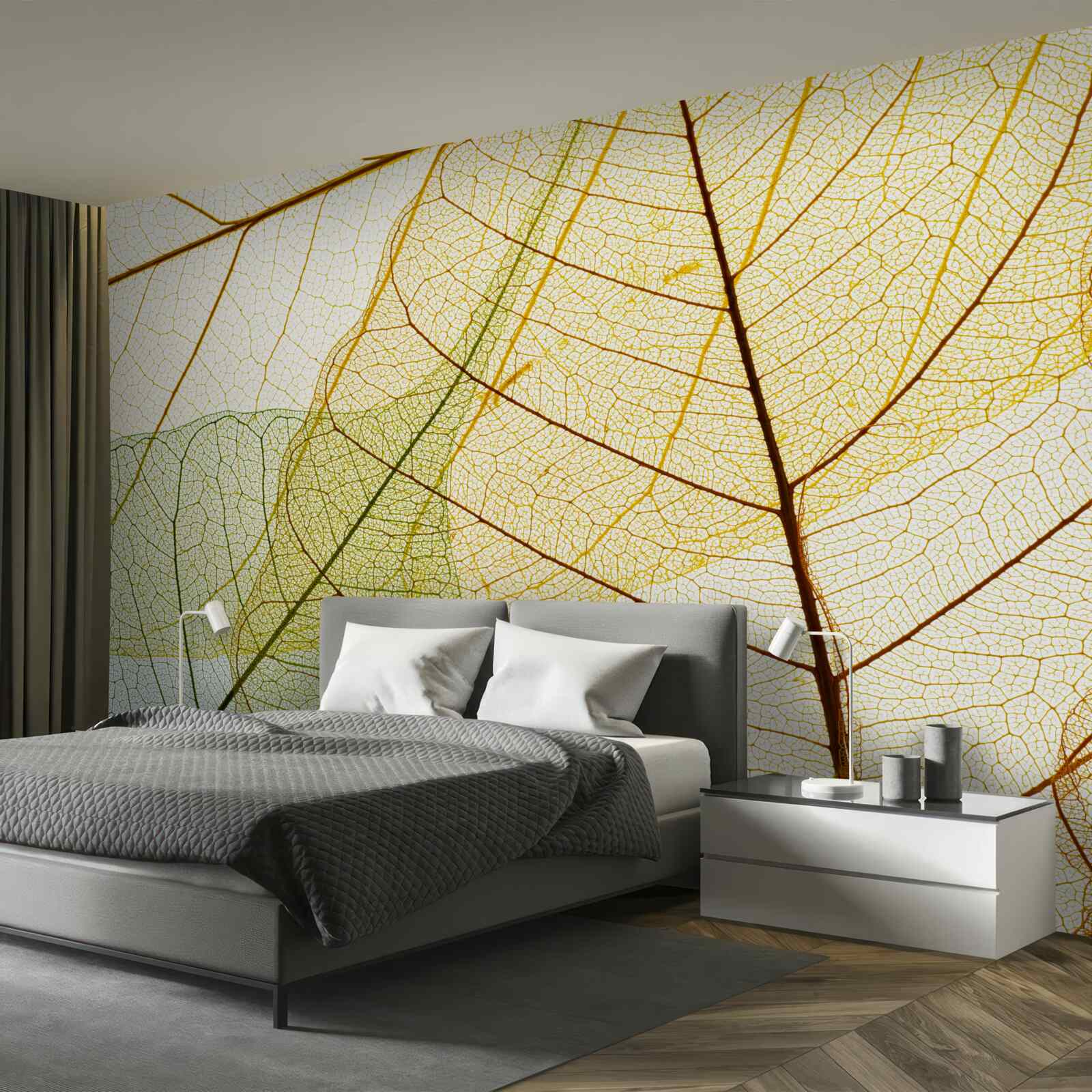 Fototapeta jesienne liście, przezroczyste i żółte